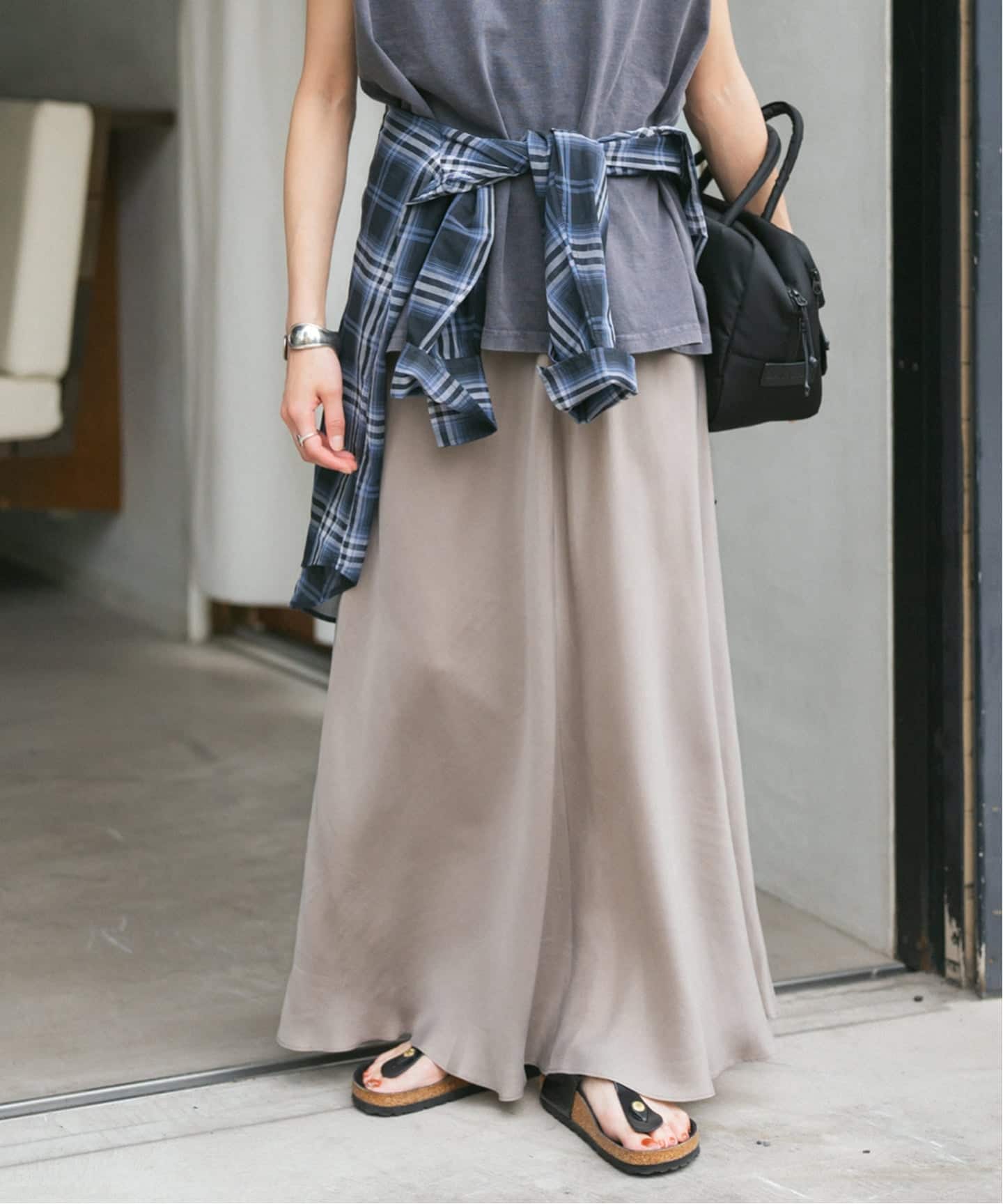 追加》ウォッシャブルキュプラフレアスカート（ロング・マキシ丈