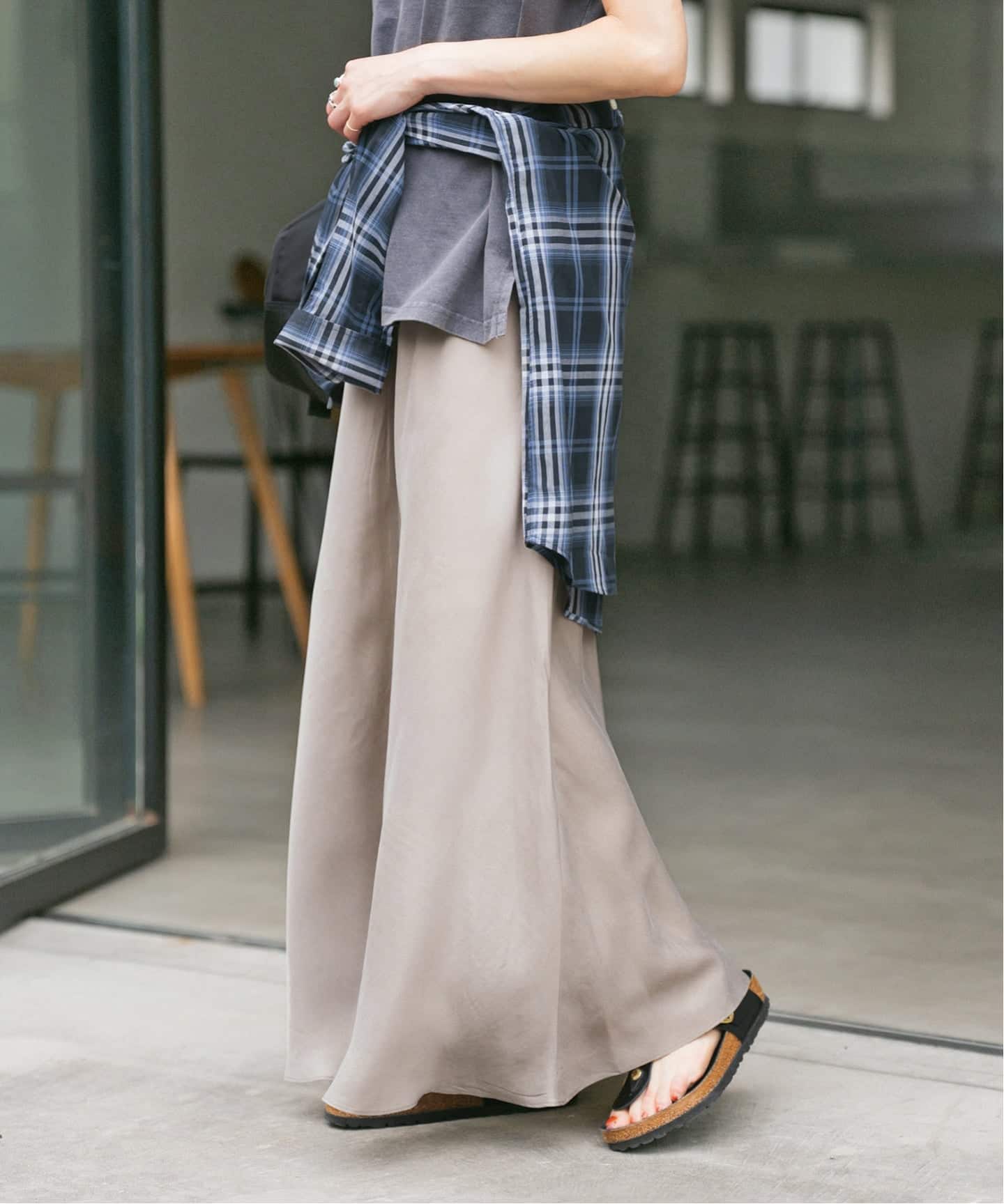 今季・超美品【Spick and Span】ウォッシャブルキュプラフレアスカート 追加》ウォッシャブルキュプラフレアスカート（ロング・マキシ丈