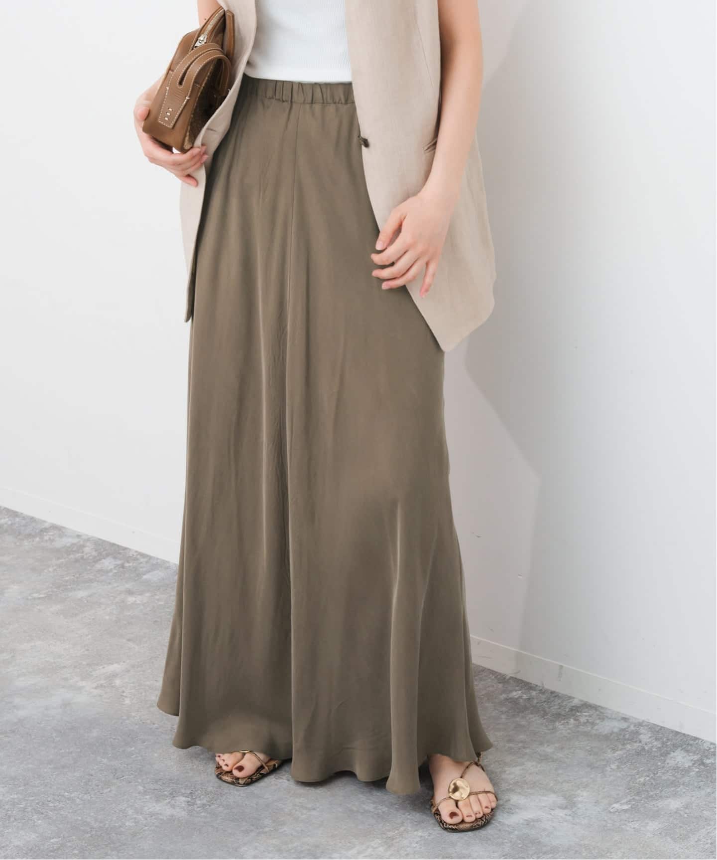 ウォッシャブルキュプラフレアスカート　38サイズ 追加》ウォッシャブルキュプラフレアスカート（ロング・マキシ丈