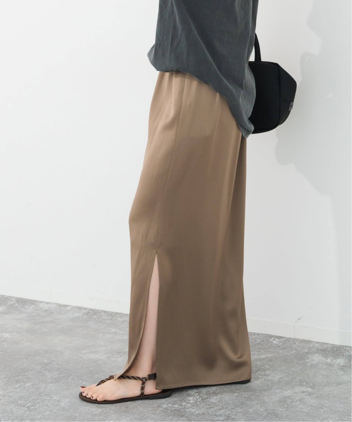 追加》サテンイージースカート（ロング・マキシ丈スカート