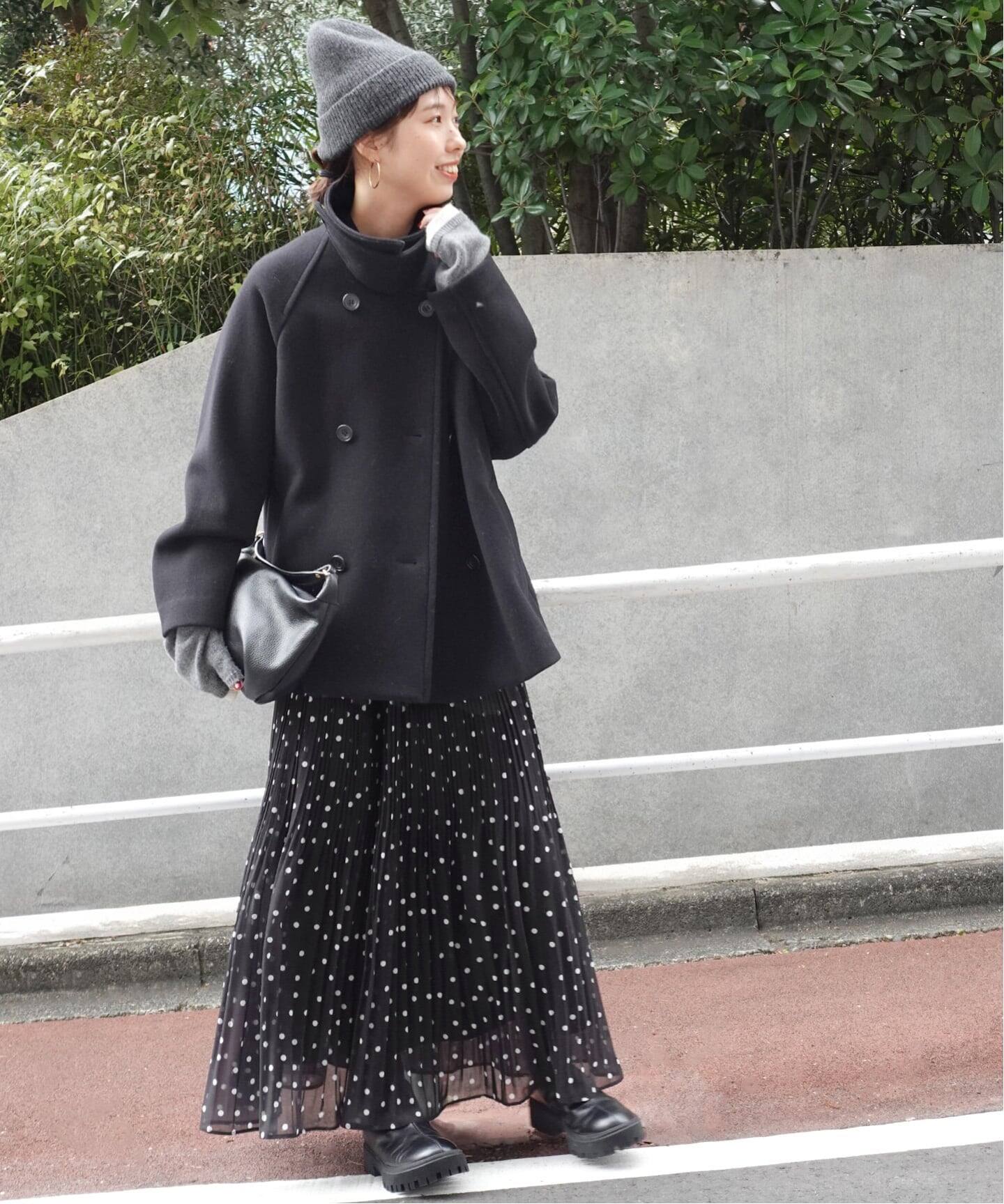 一部店舗+WEB限定》ドットプリーツイージースカート（ロング・マキシ丈