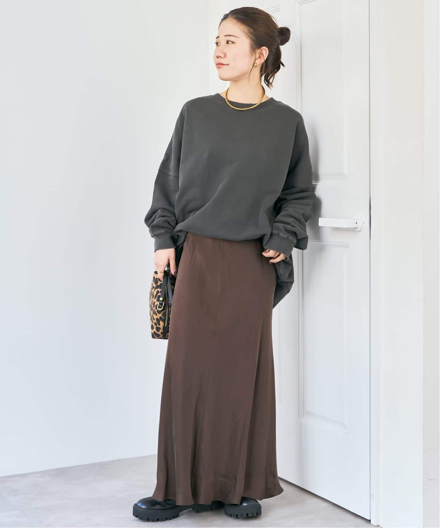 キュプラフィブリルサテンスカート（ロング・マキシ丈スカート