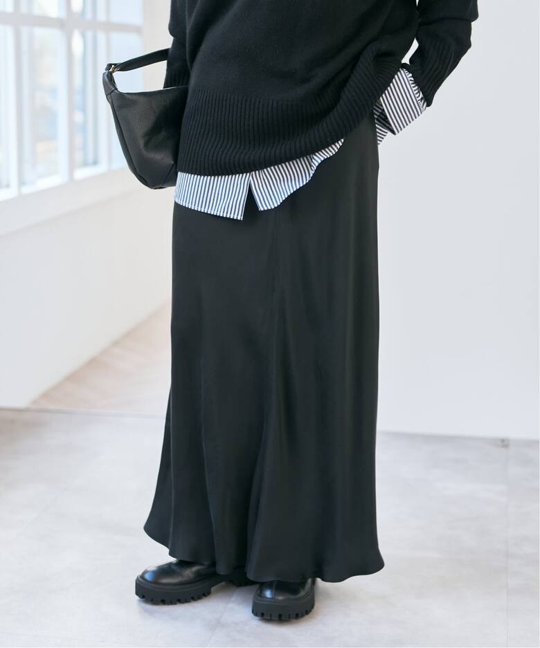 PLAN C プランシー ロング・マキシ丈スカート S 黒 【古着】【中古  