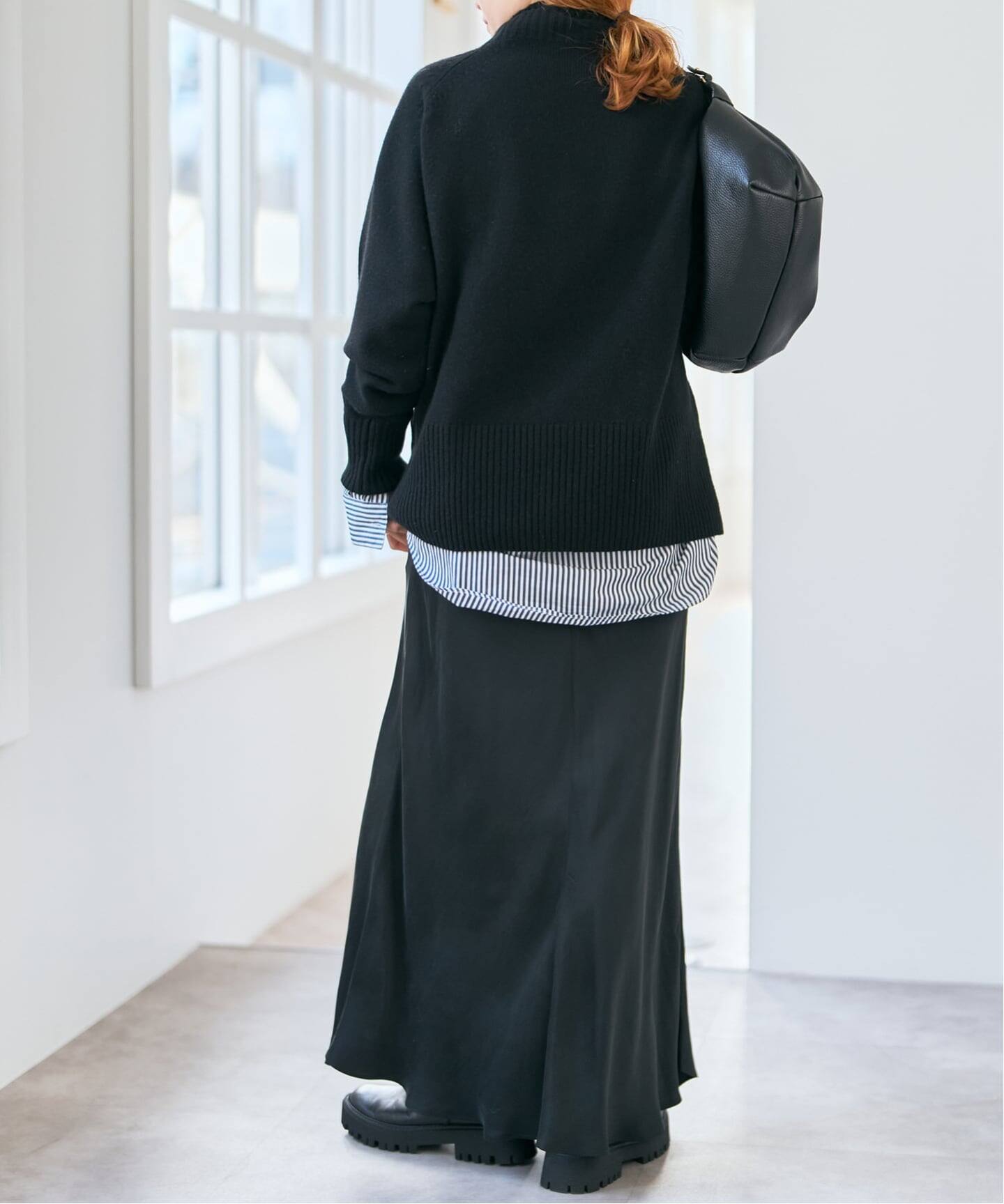 【美品】25SSキュプラスカート　ブラック セール】キュプラフィブリルサテンスカート（スカート）｜Spick & Span