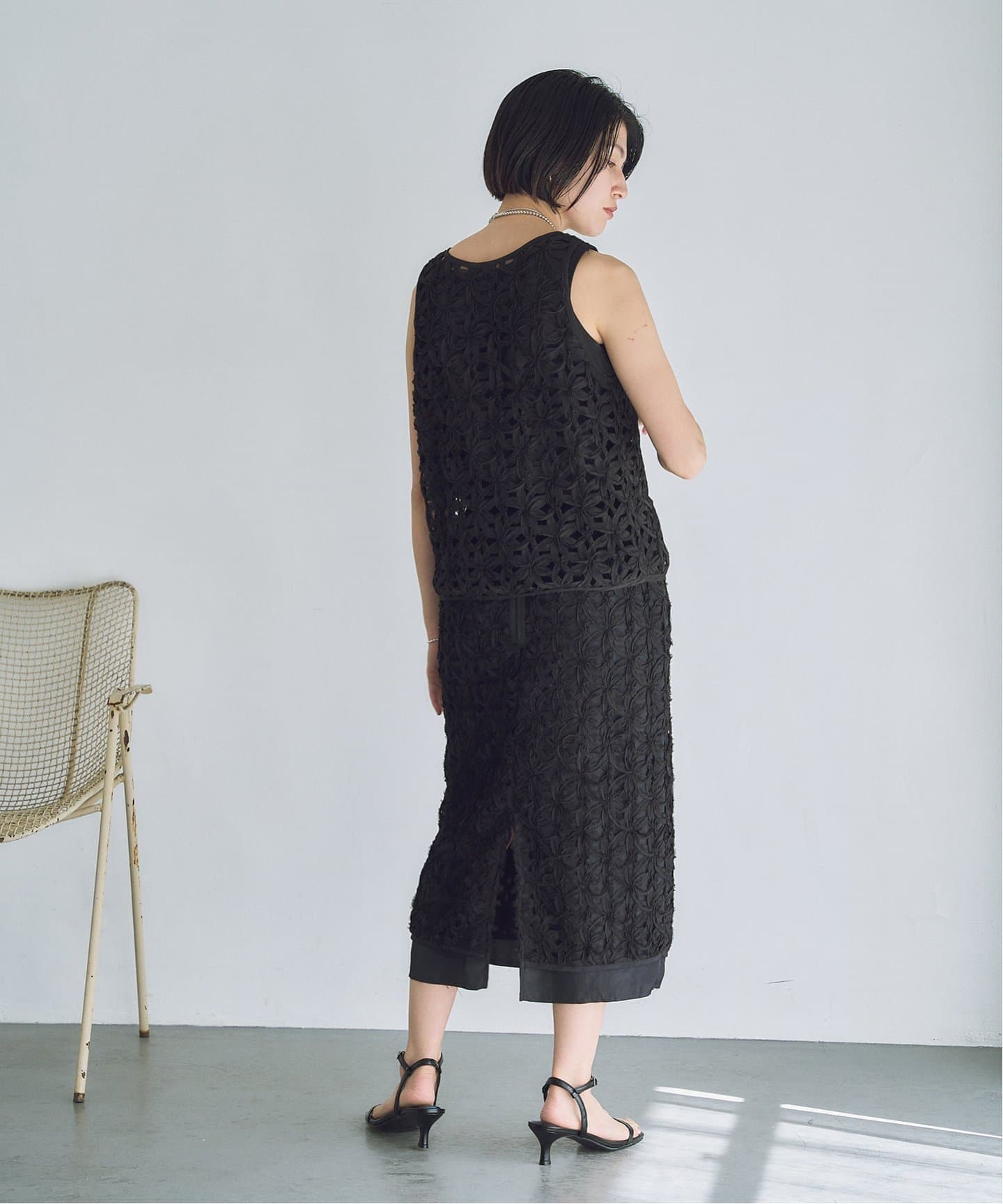 美品　HARDY NOIR HARDYMOOD Jersey スカート テープ刺繍タイトスカート（ロング・マキシ丈スカート）｜HARDY