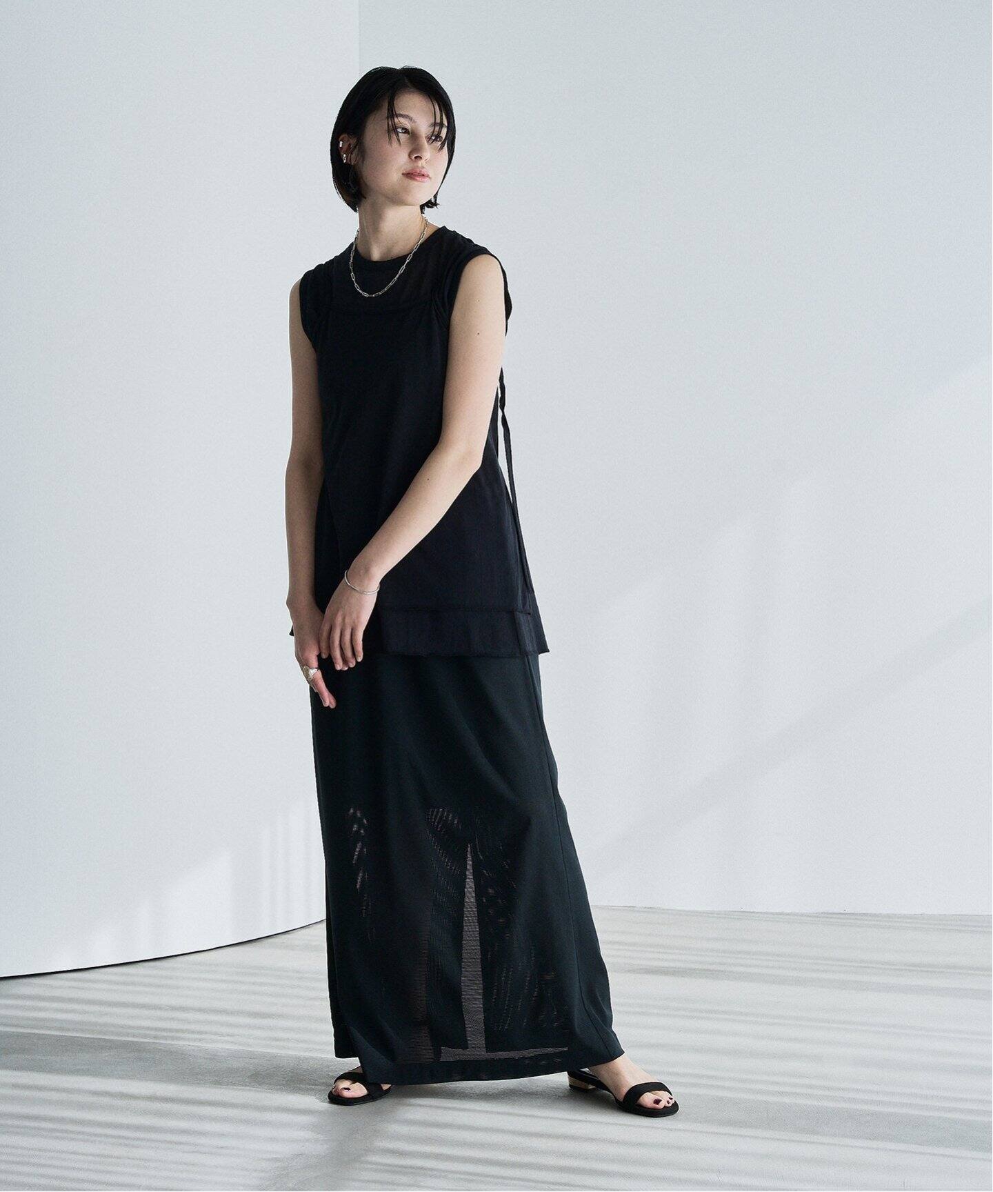 PHEENY Primeflex mesh gathered skirt PS25-SK02：スカート（ロング 