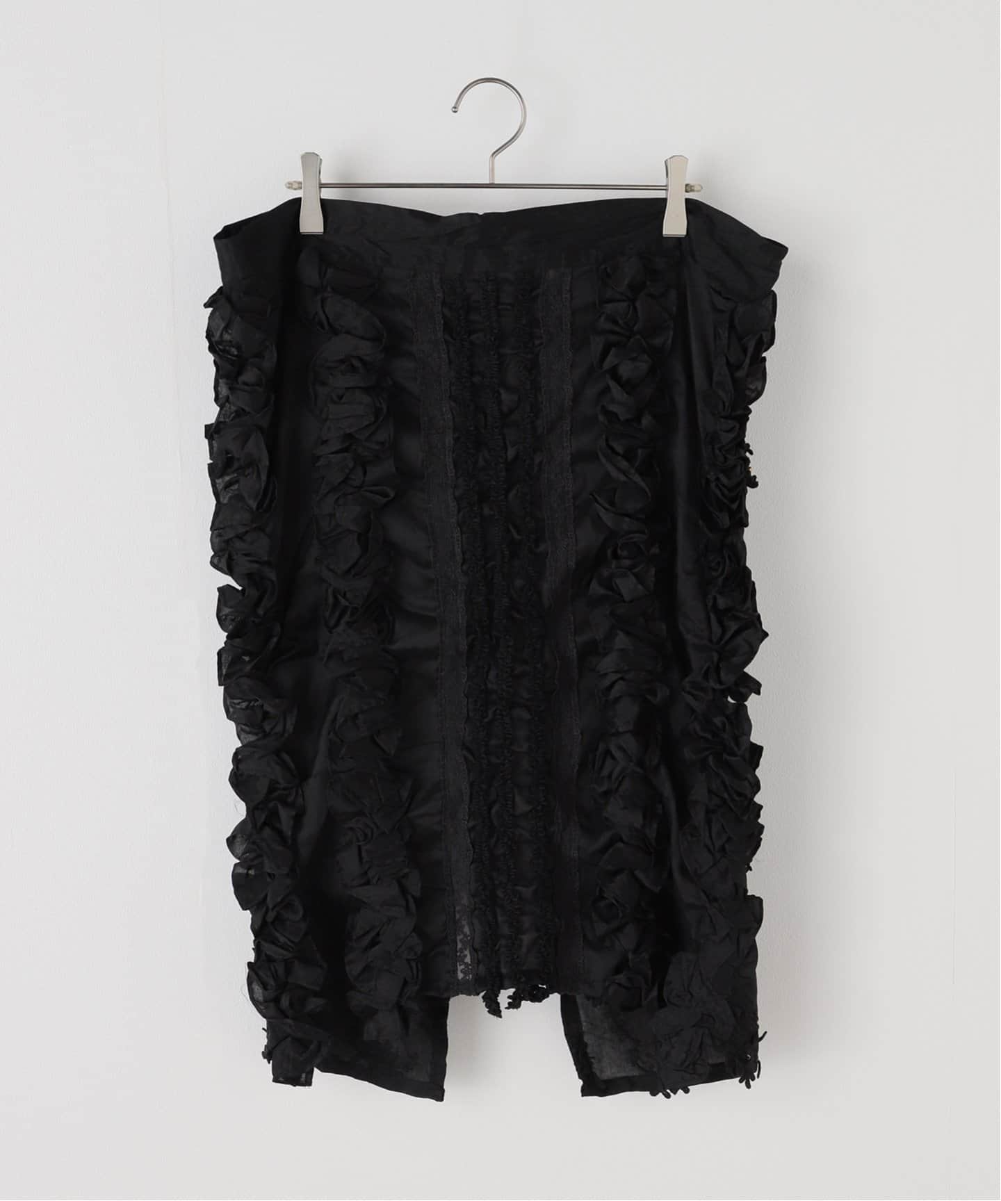 crinkle crinkle crinkle Frill rayon shantung apron skirt（その他