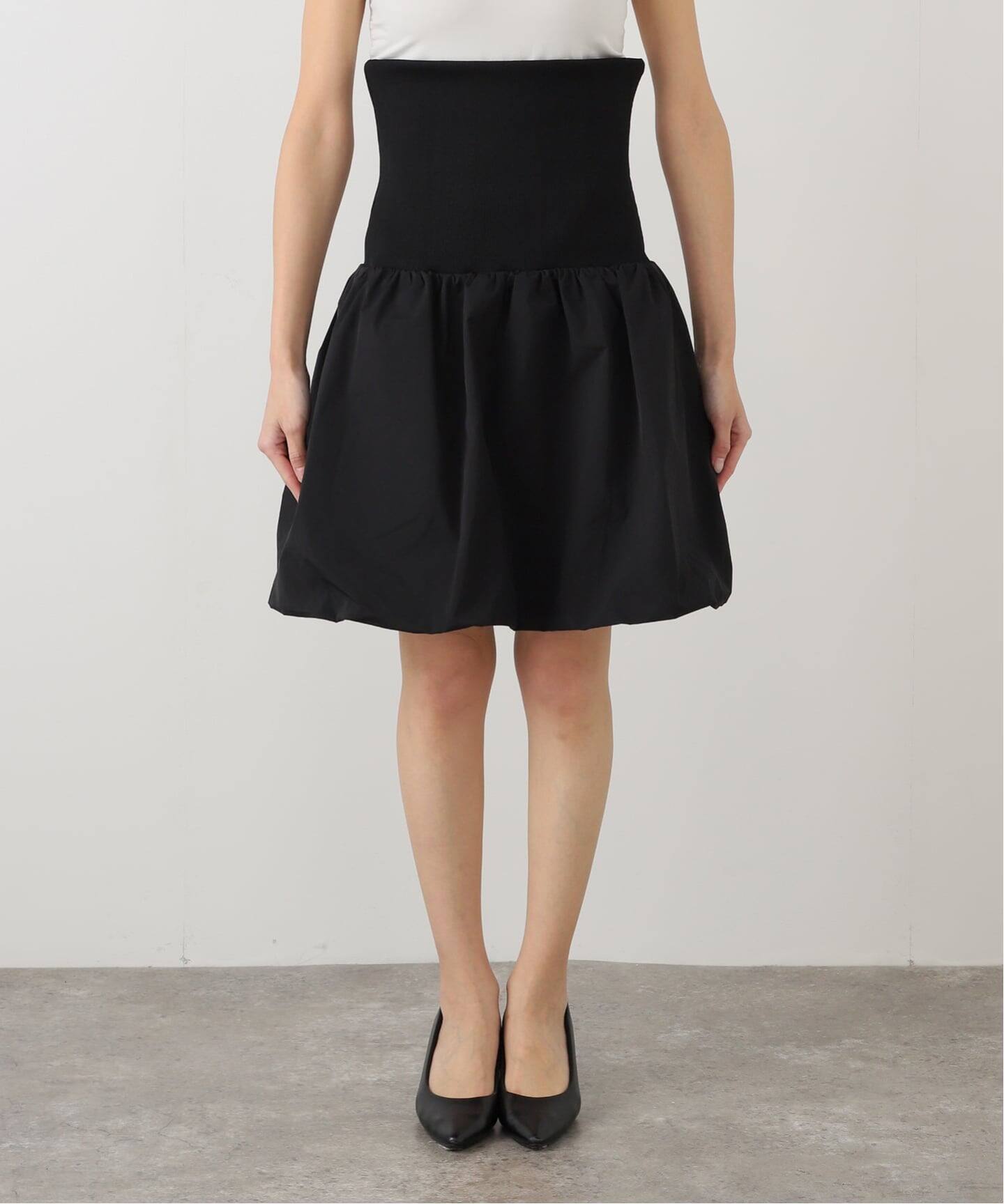AMOMENTO / アモーメント TAFFETA SHIRRING MINI SKIRTTOP（ミニ