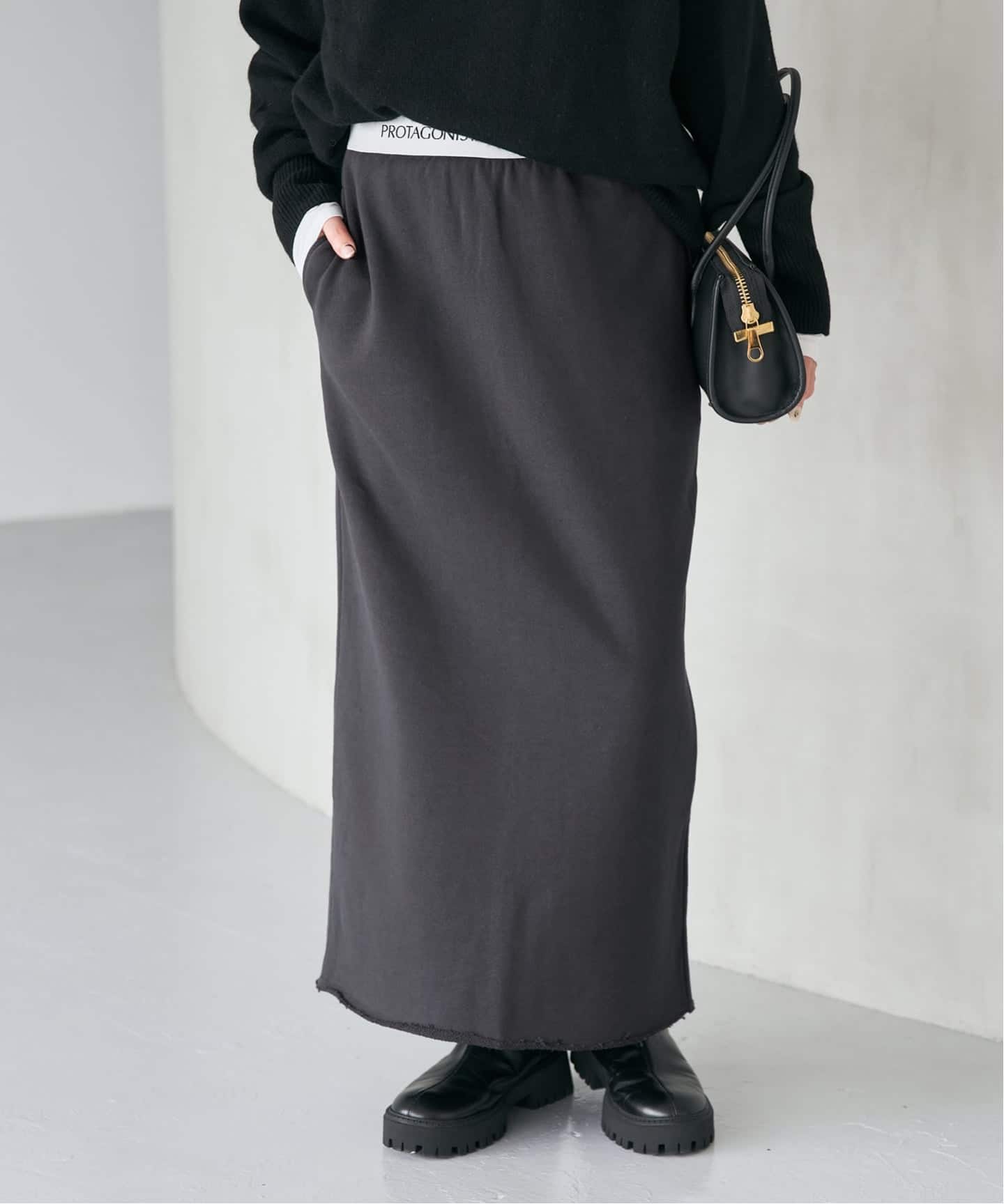 スピック＆スパン（Spick and Span）/PROTAGONISTA/プロタゴニスタ 裏毛スカート PROTAGONISTA/プロタゴニスタ 裏毛スカート（ロング・マキシ丈スカート