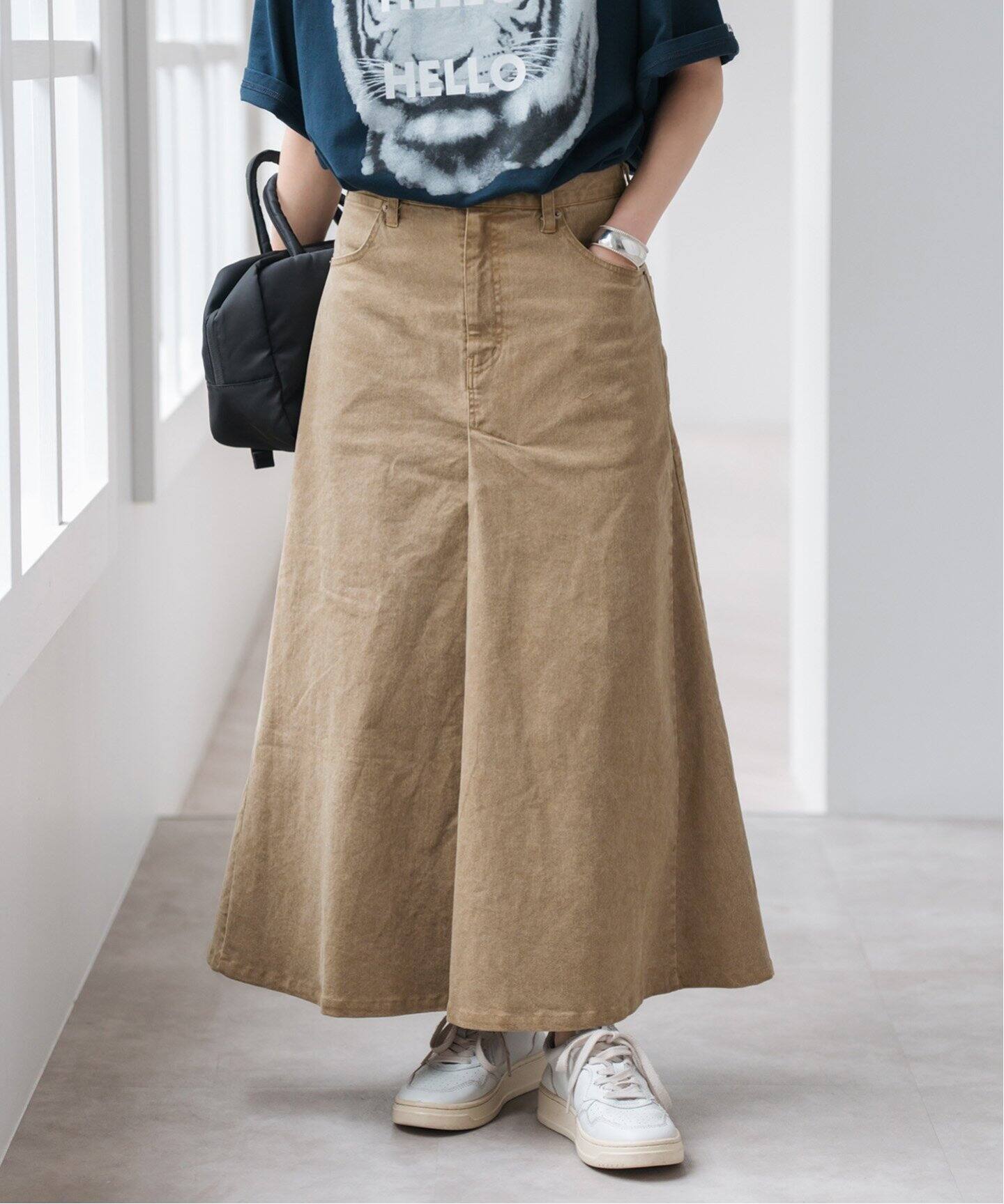 週末限定❣️Spick and Span/ La Hutteフレアスカートキャメル スピック＆スパン Spick & Span La Hutte / ラ・ユット フレア