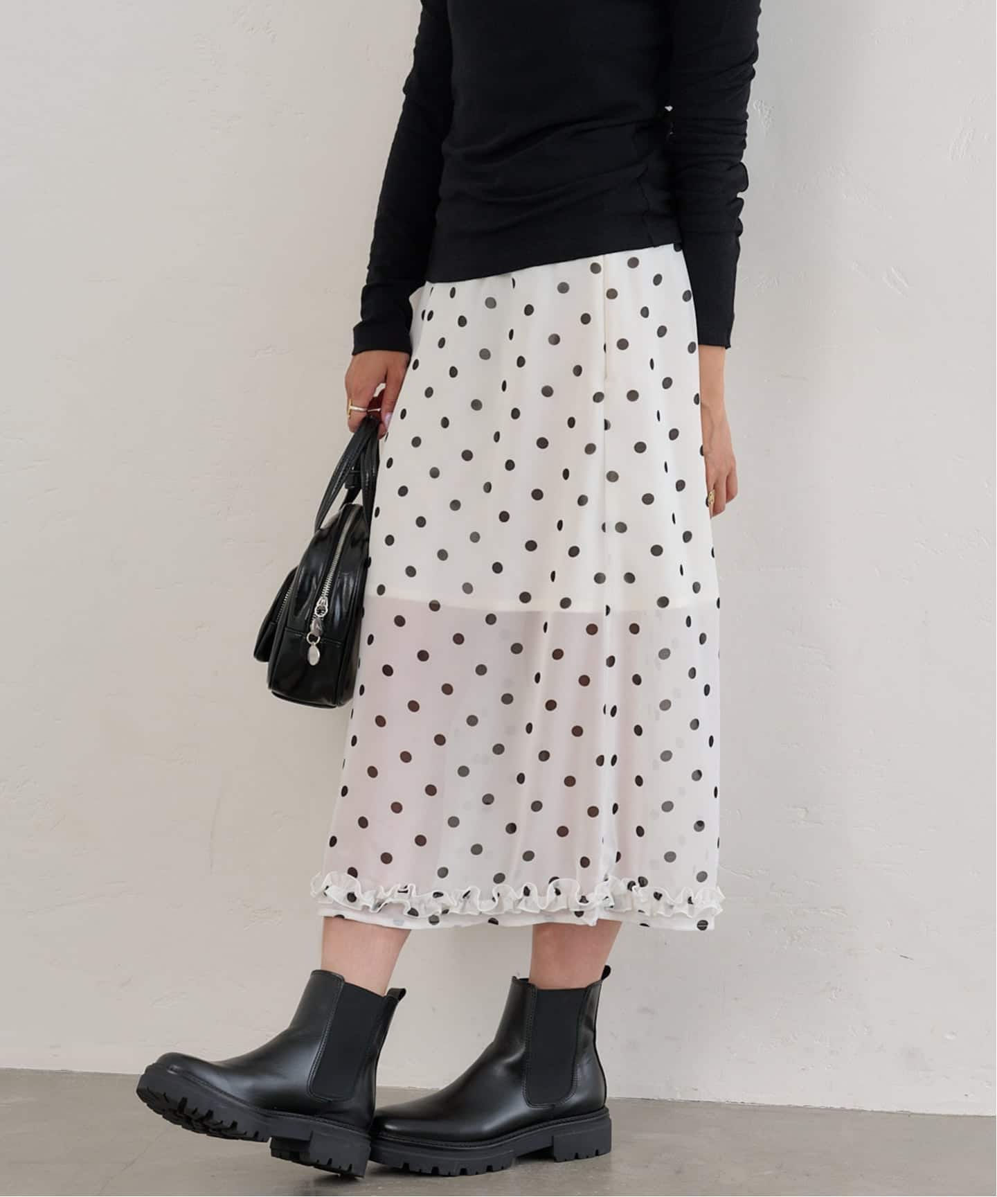 U by SPICK&SPAN ドットティアードスカート38 新品未使用 未使用タグ付✨ U by Spick&Span ドット ティアードスカート 36