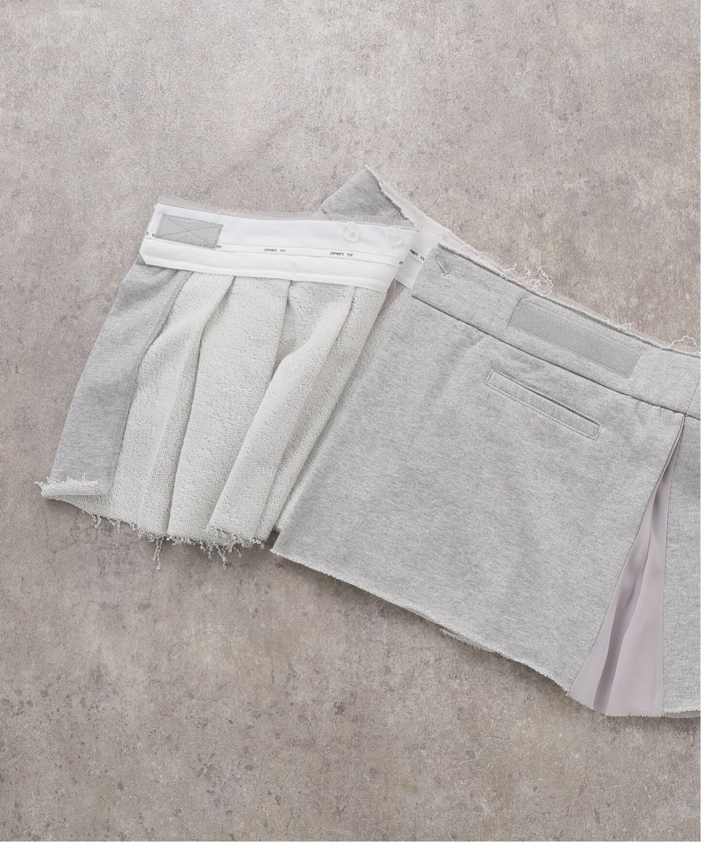 OPEN YY/オープンワイワイ PLEATS LAYERED JERSEY スカート（その他