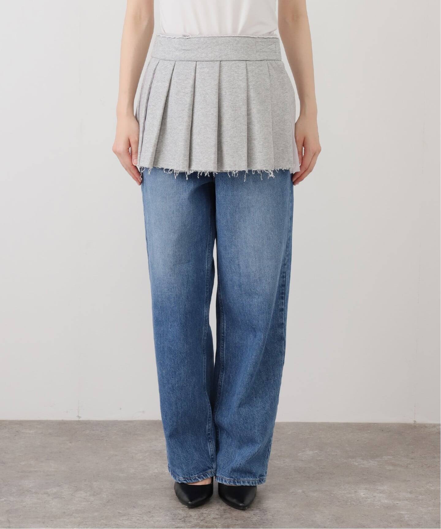 OPEN YY/オープンワイワイ PLEATS LAYERED JERSEY スカート（その他
