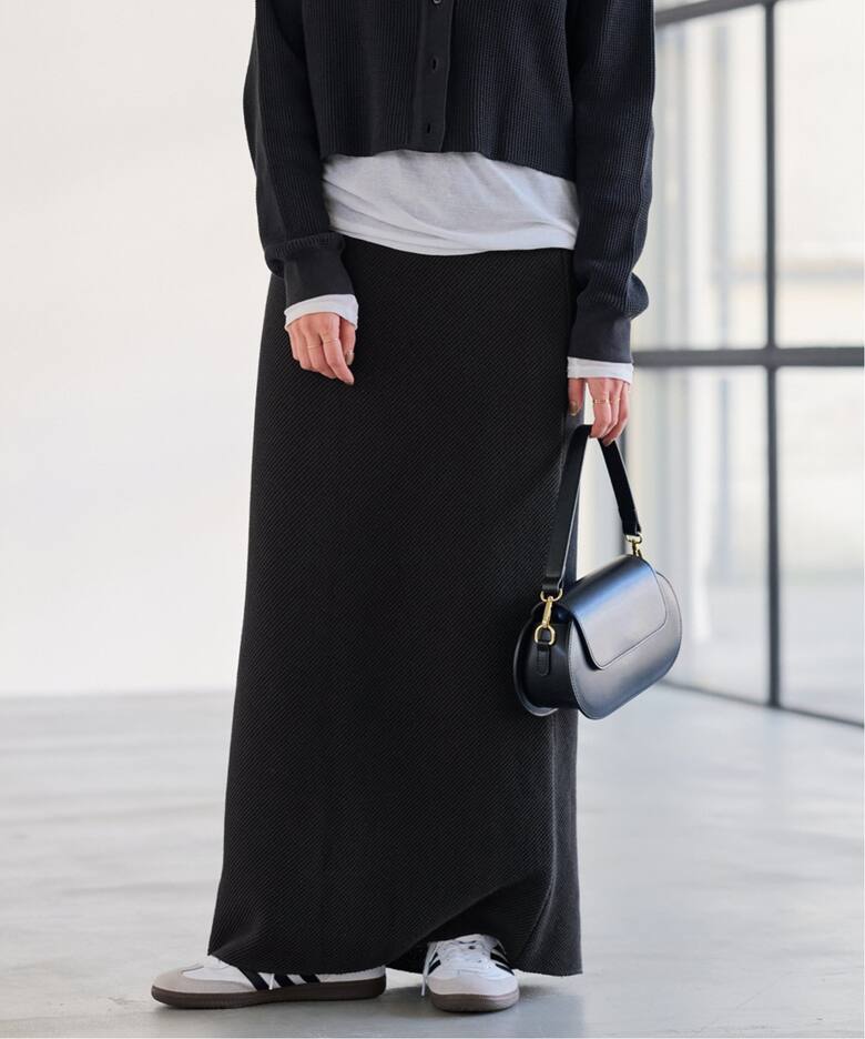 ワッフルストレートスカート（ロング・マキシ丈スカート）｜FRAMeWORK  