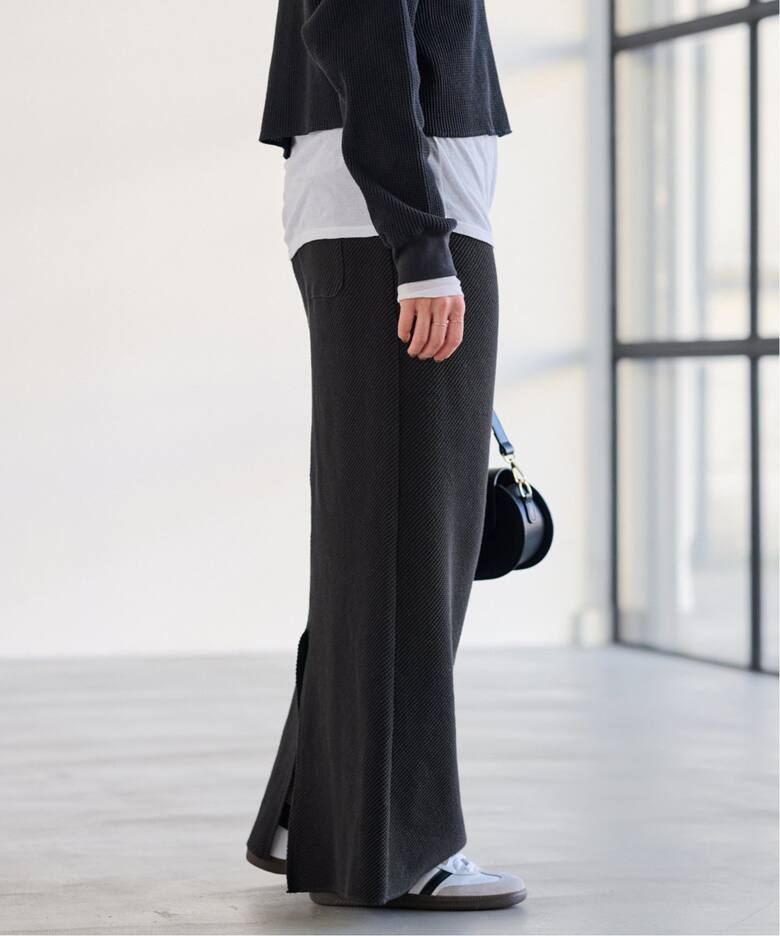 ワッフルストレートスカート（ロング・マキシ丈スカート）｜FRAMeWORK  