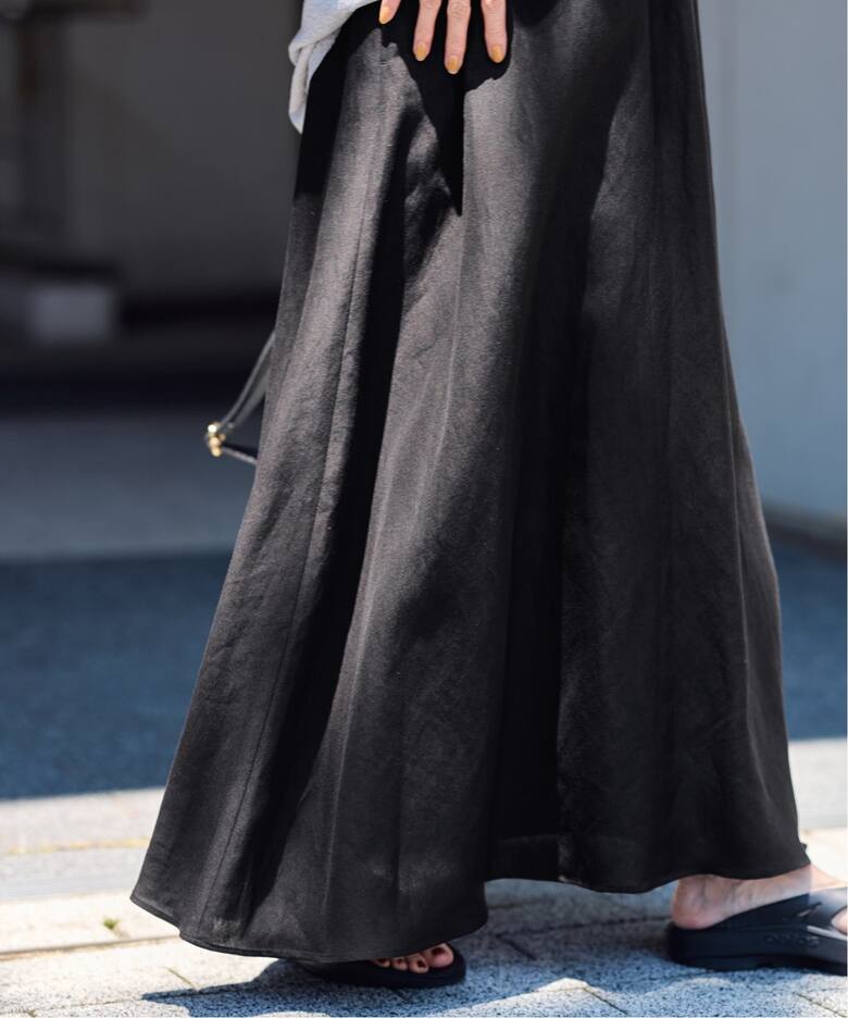 リヨセルラミーフレアスカート（ロング・マキシ丈スカート  