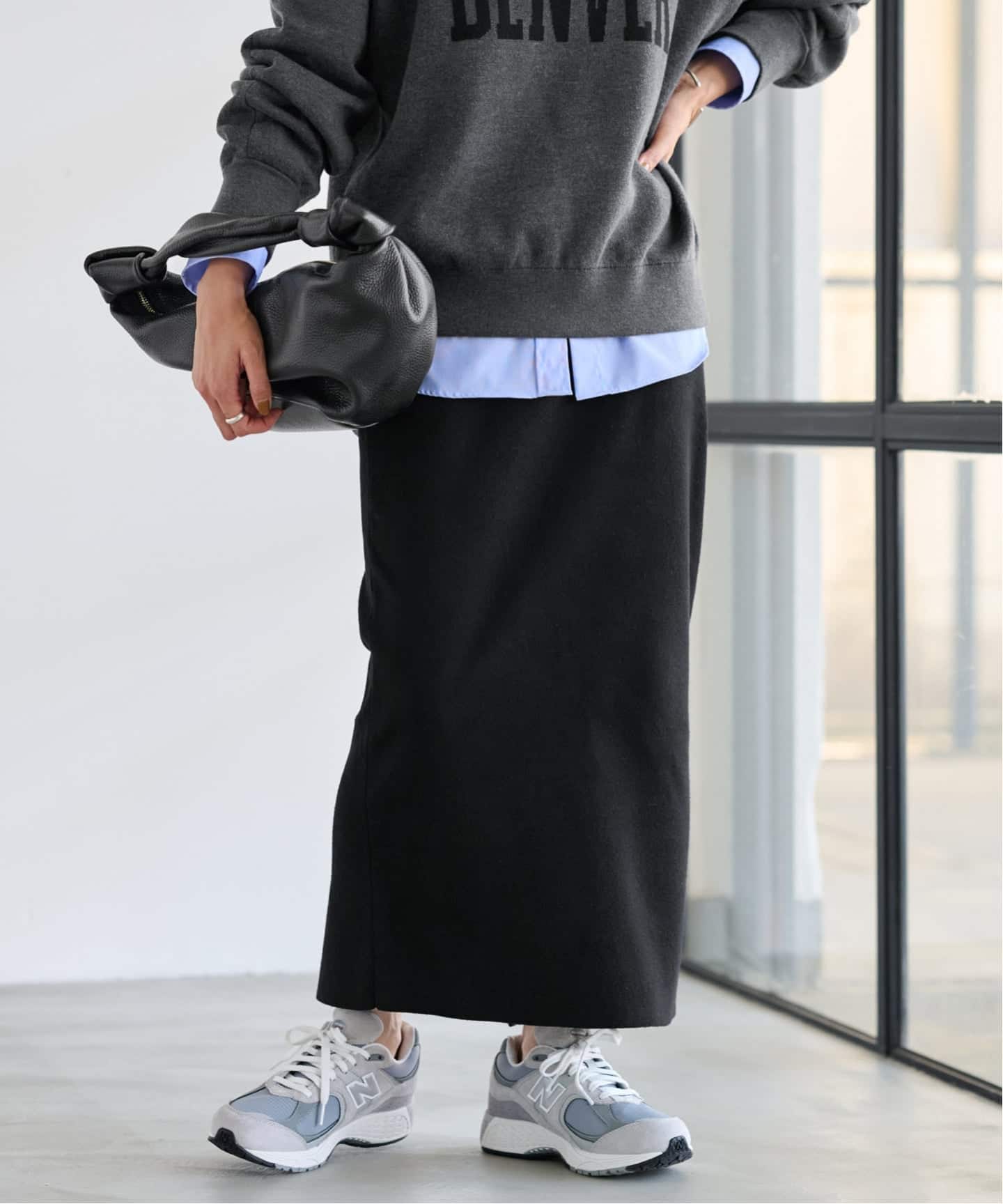 フレームワーク　総針タイトスカート2 黒　38 ウール混 FRAMeWORK（フレームワーク）の「≪追加≫総針タイトスカート2