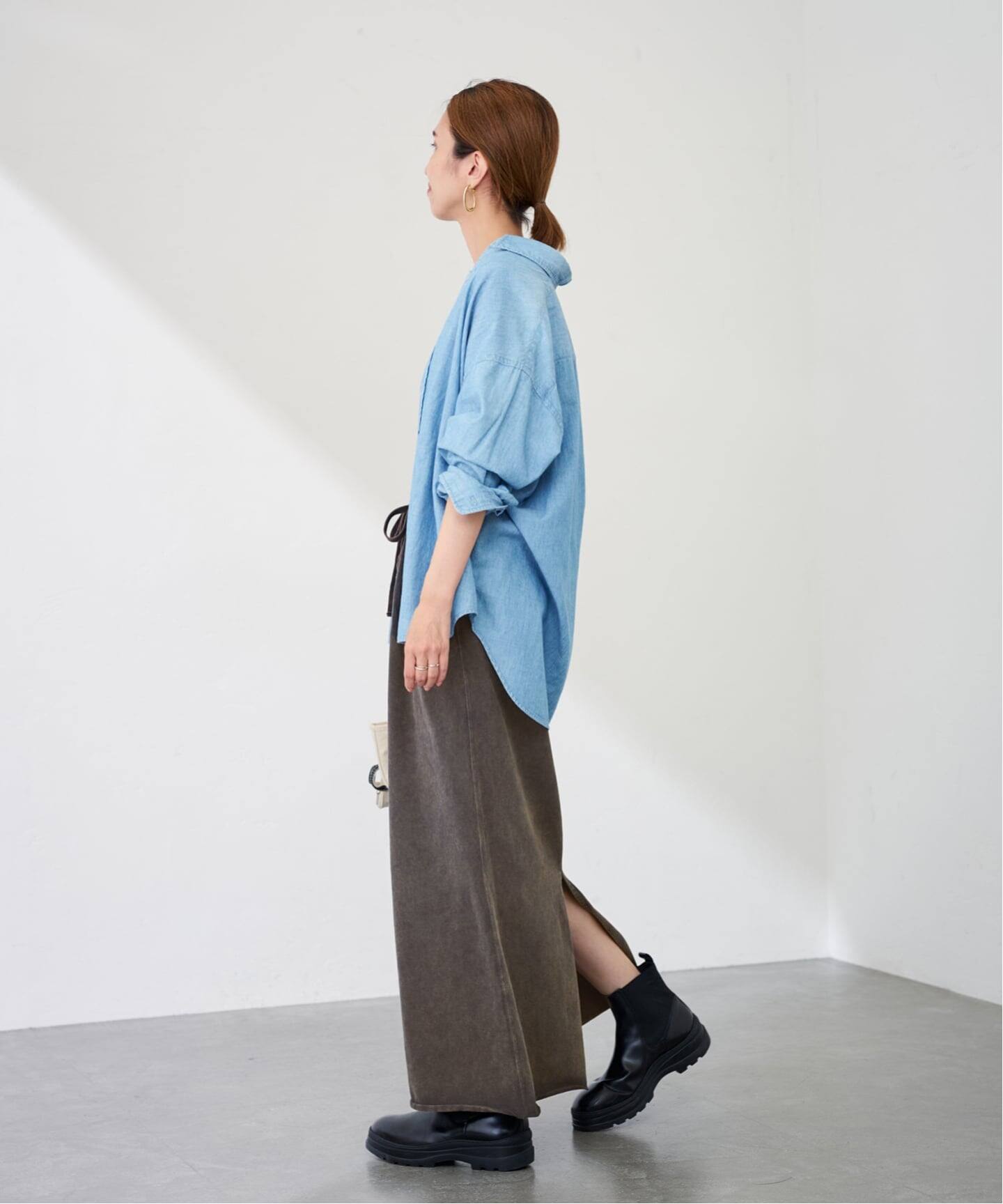 FRAMeWORKウェットオゾン加工スカート　グレー38 フレームワーク FRAMeWORK ≪予約≫ウェットオゾン加工スカート