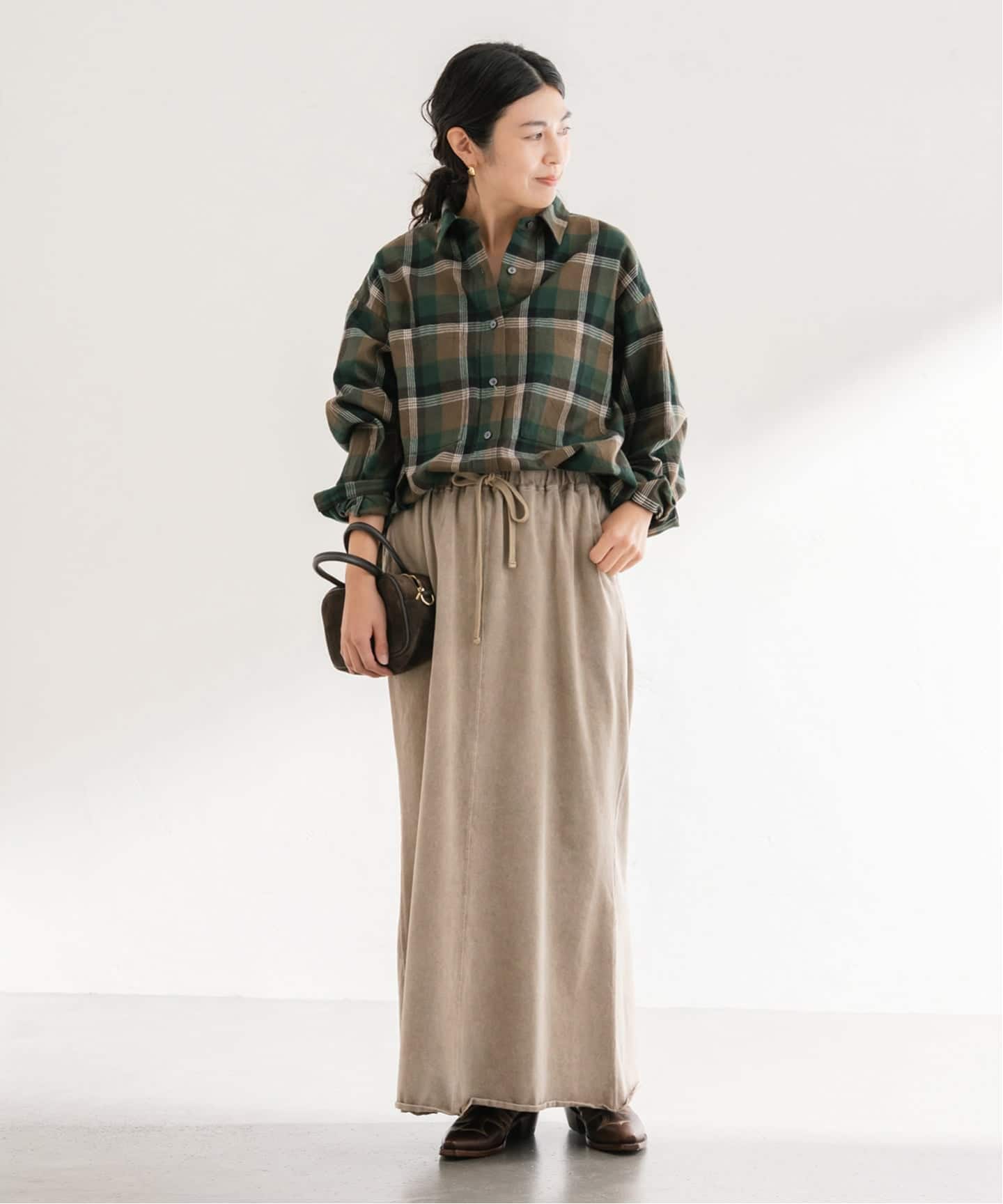 ❣️TIME SALE未使用タグ付FRAMeWORK ウェットオゾン加工スカート ウェットオゾン加工スカート（ロング・マキシ丈スカート）｜FRAMeWORK