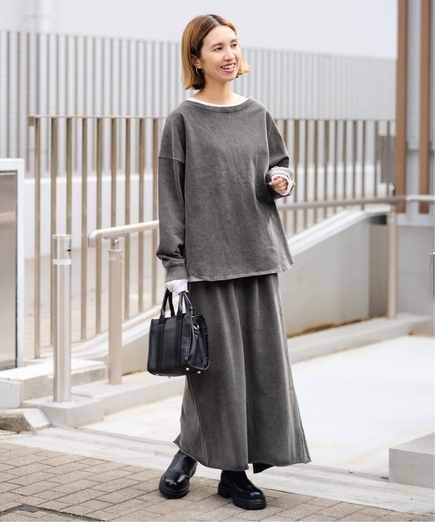 FRAMeWORKウェットオゾン加工スカート　グレー38 ≪追加≫ウェットオゾン加工スカート 2（ロング・マキシ丈スカート