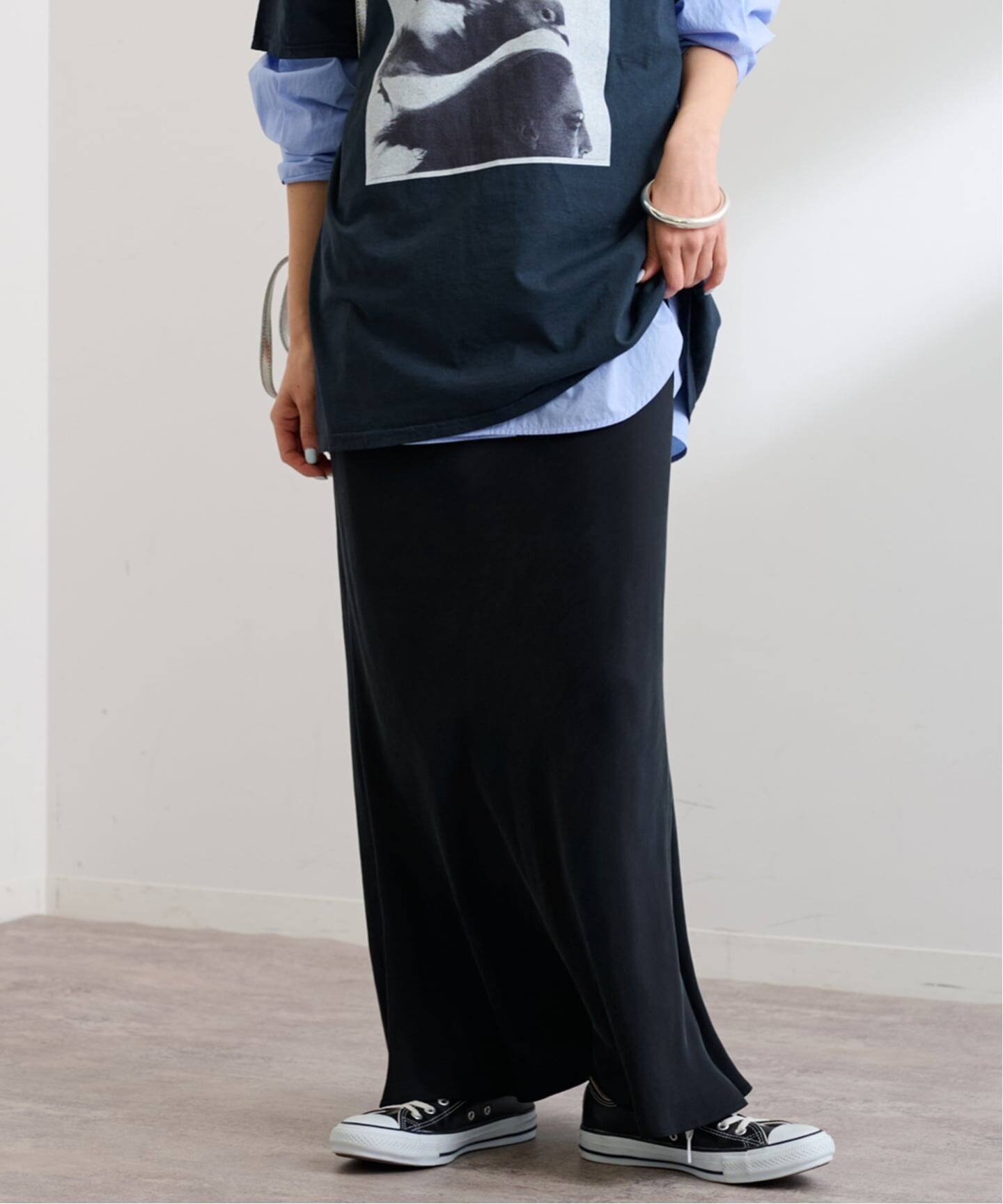 mayu　2025今期フレームワーク　シルキーキュプラバイアススカート ≪追加≫シルキーキュプラバイアススカート 2（ロング・マキシ丈