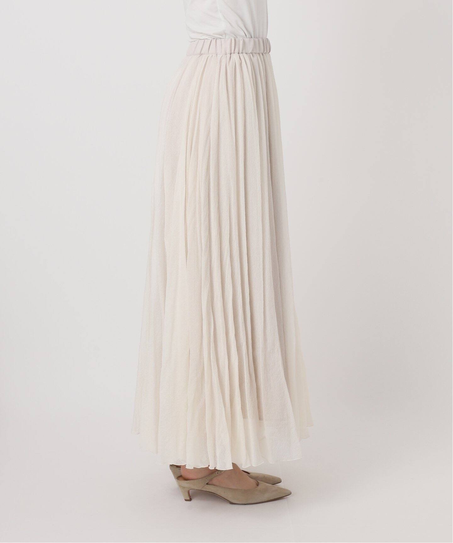 ヴィンテージシアーソフトプリーツスカート（ロング・マキシ丈スカート