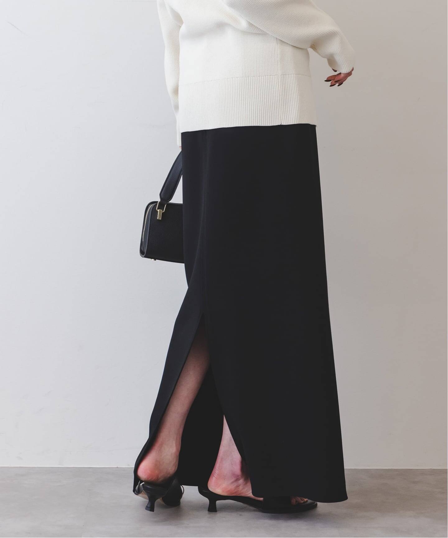 Noble ジャージーライクタイトスカートブラックベージュサイズ38 Noble