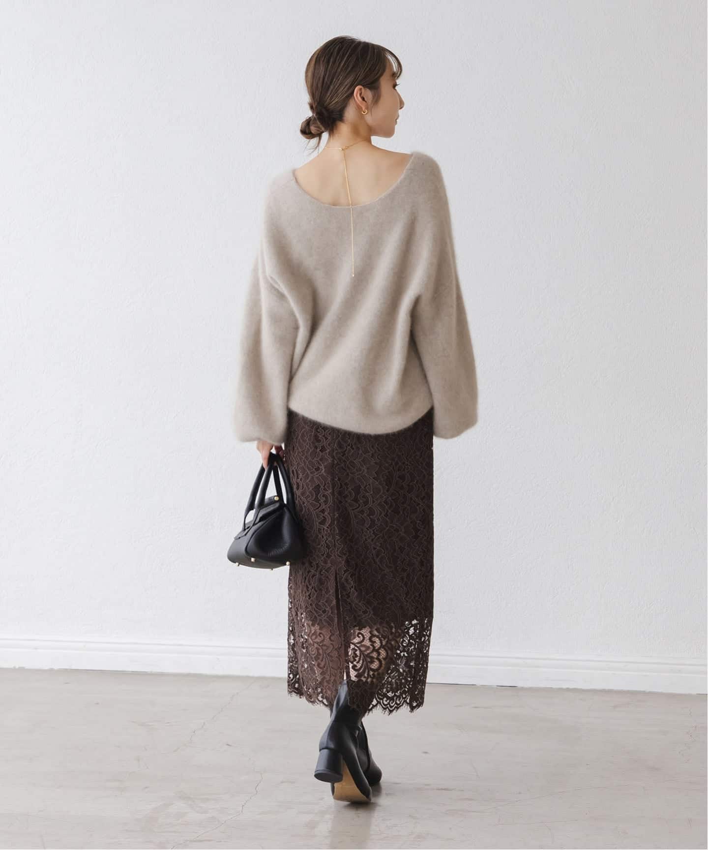 追加 / WEB+一部店舗限定》リバーレースIラインスカート（ロング