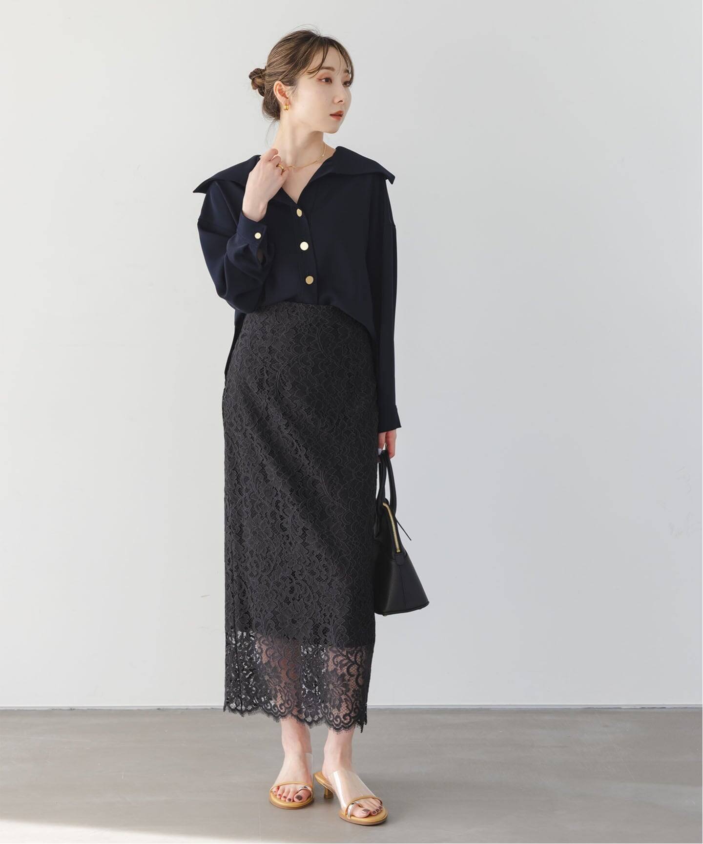 追加 / WEB+一部店舗限定》リバーレースIラインスカート2（ロング