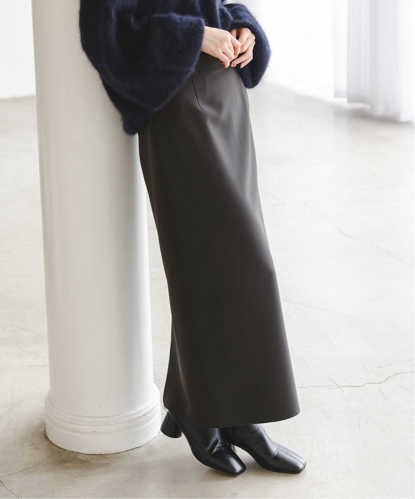 WEB限定追加予約》ジャージーライクカラータイトスカート（ロング