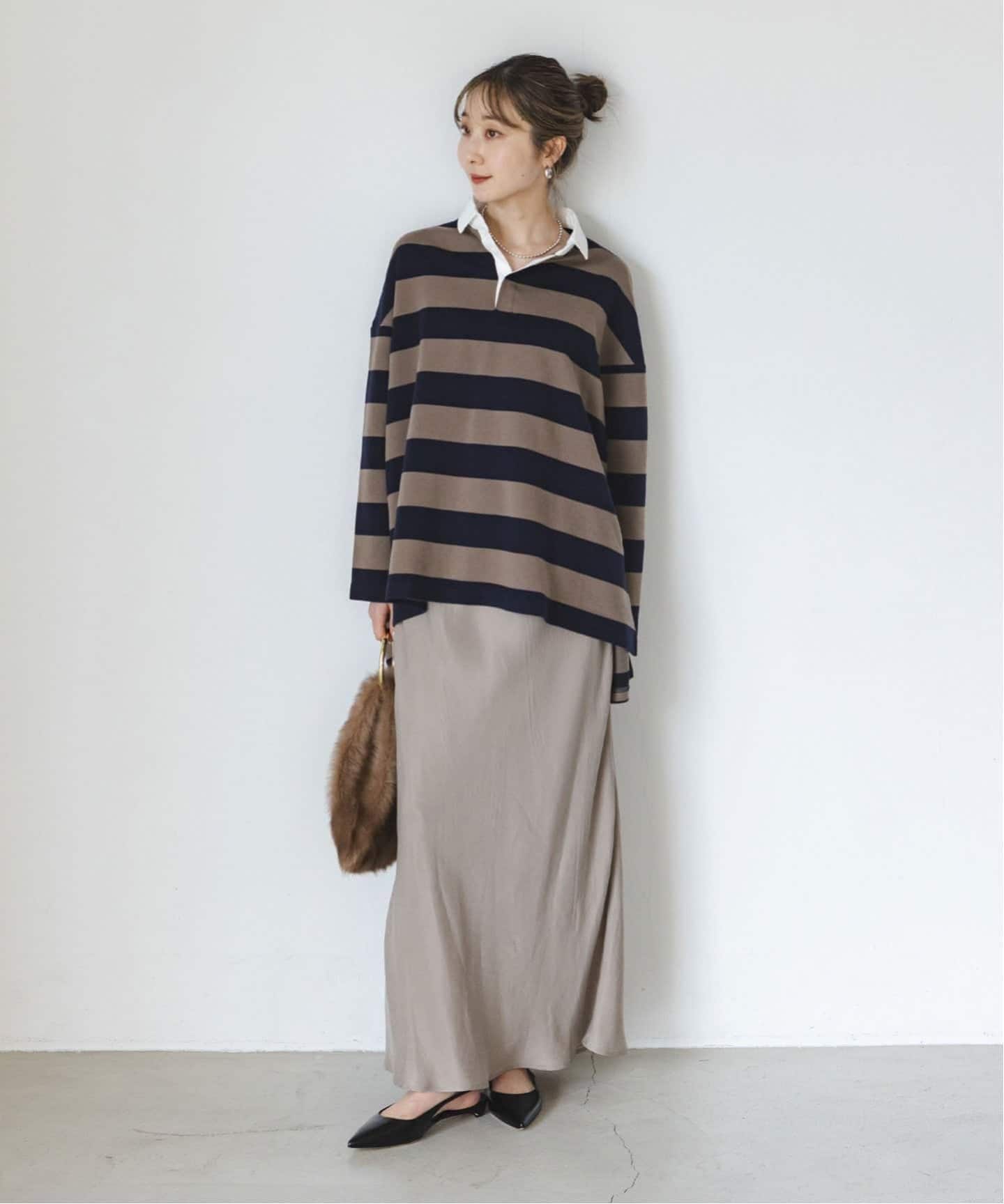 今季2025AW NOBLEノーブルキュプラナローAラインスカート 追加2》キュプラナローAラインスカート（ロング・マキシ丈