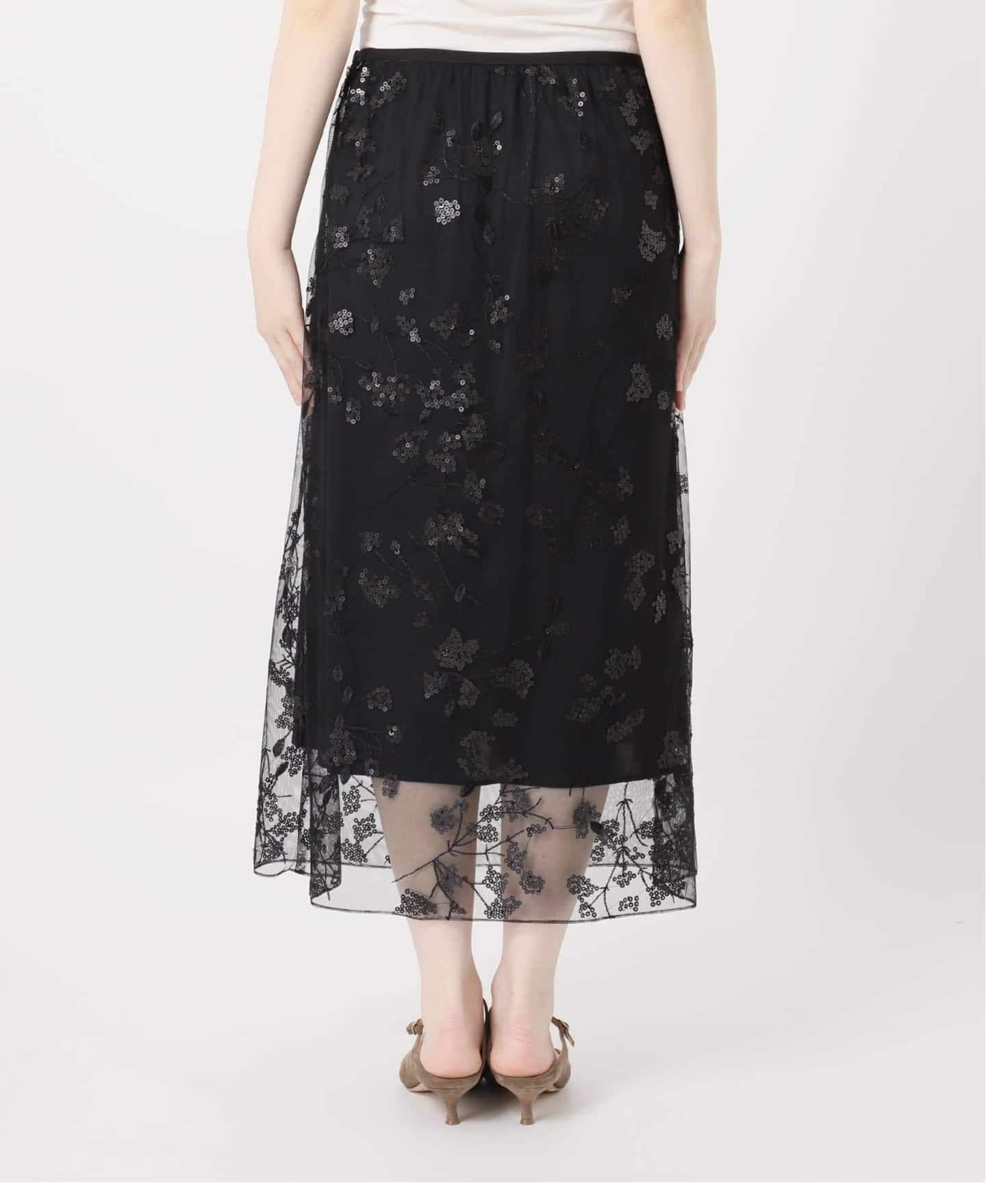 エンブロイダリーチュールレーススカート（ロング・マキシ丈スカート