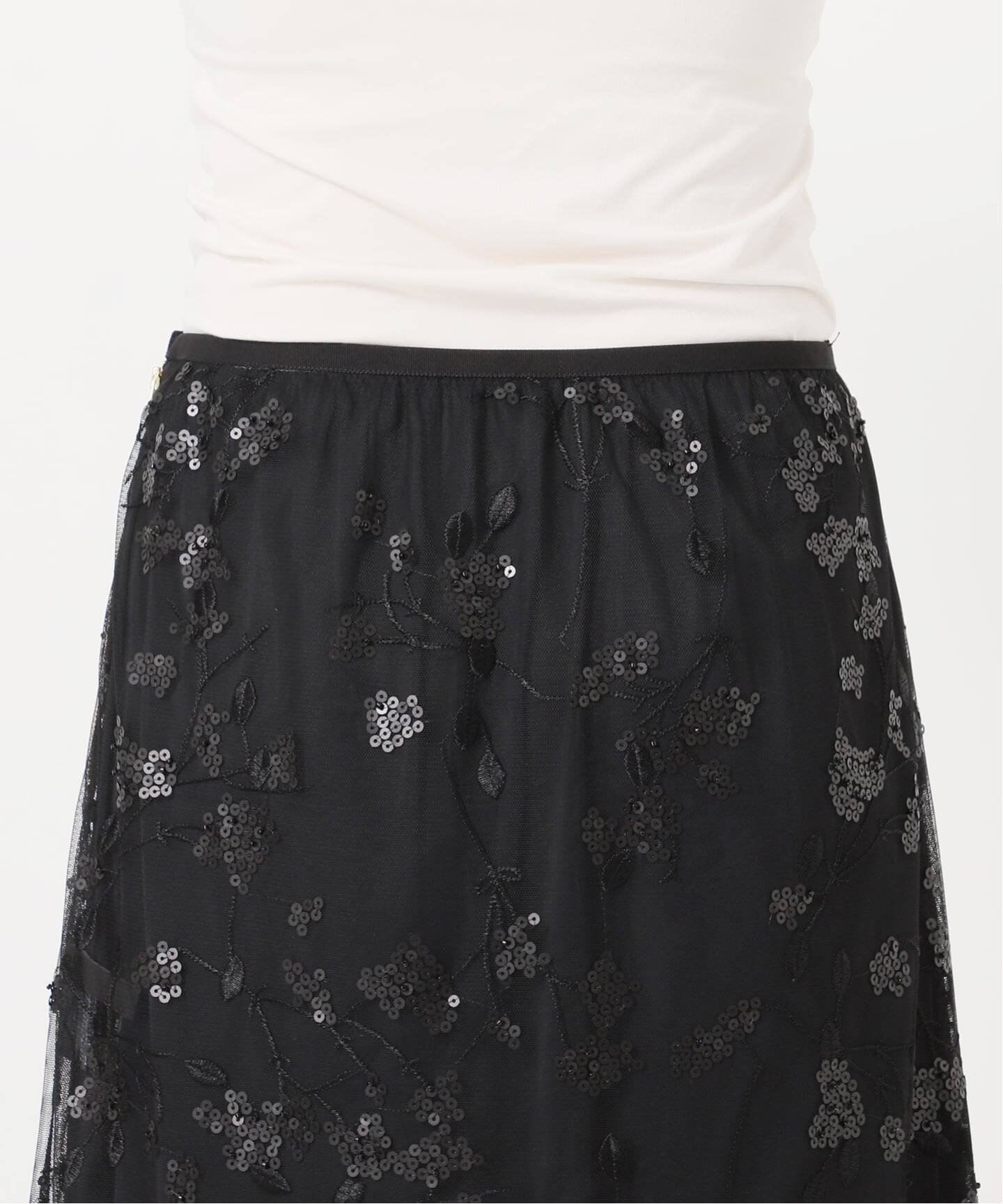 【NEW】ノーブル（Noble）/エンブロイダリーチュールレーススカート エンブロイダリーチュールレーススカート（ロング・マキシ丈スカート