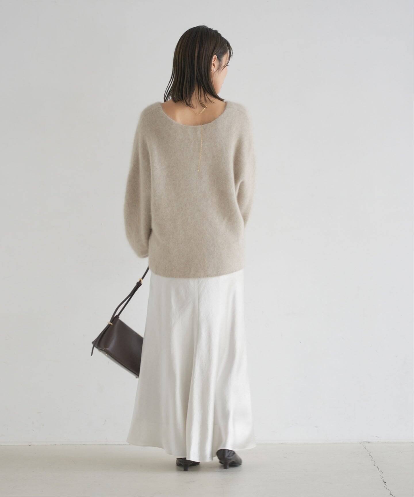 追加》バイヤスサテンフレアスカート（ロング・マキシ丈スカート