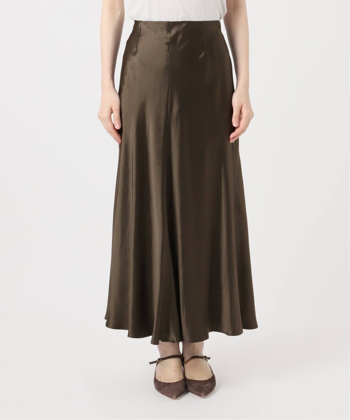 追加》バイヤスサテンフレアスカート（ロング・マキシ丈スカート