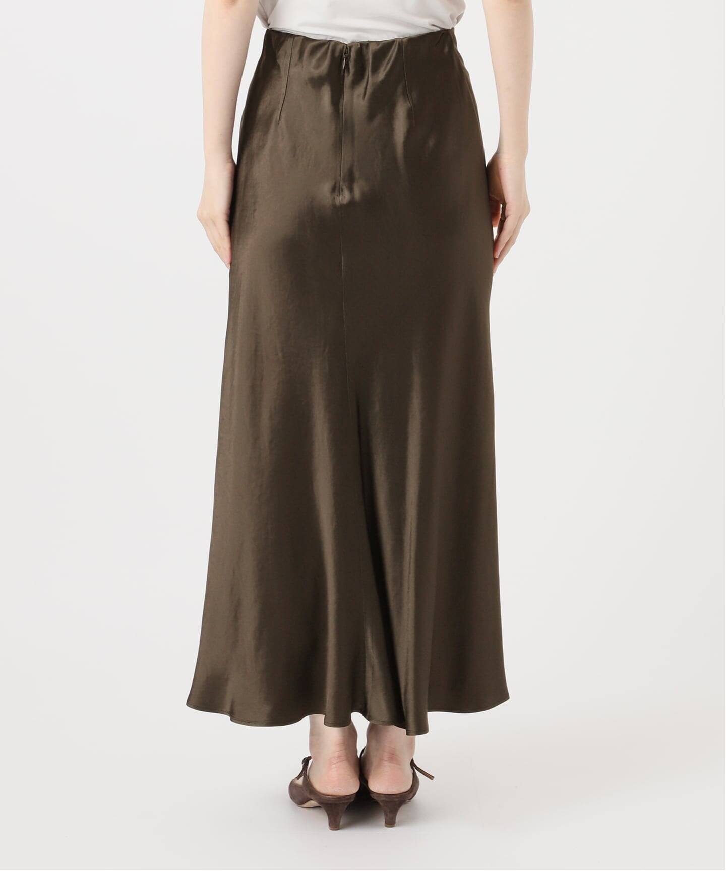 追加》バイヤスサテンフレアスカート（ロング・マキシ丈スカート