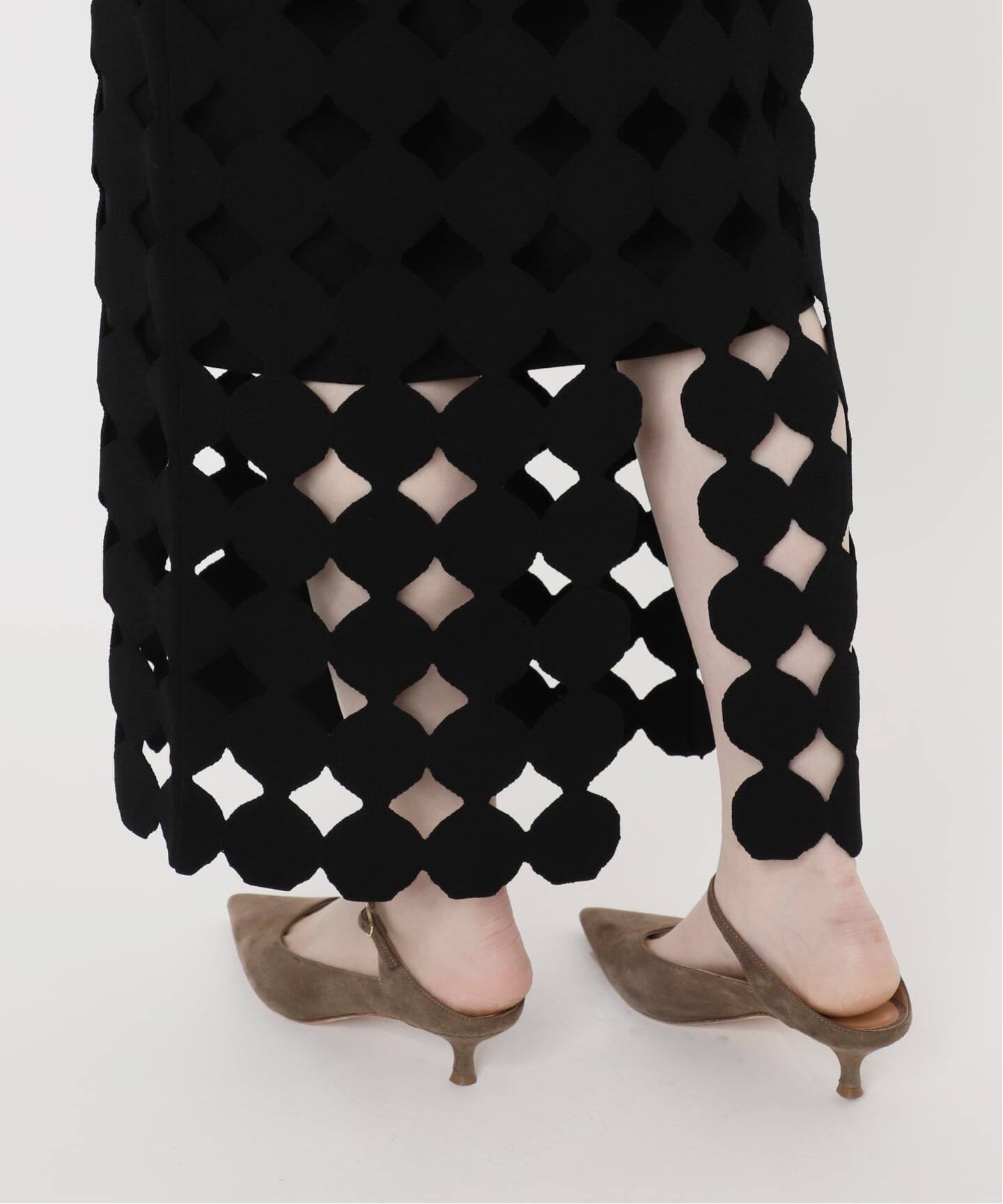 Nobleドットモチーフニットスカート 追加》ドットモチーフニットスカート（ロング・マキシ丈スカート