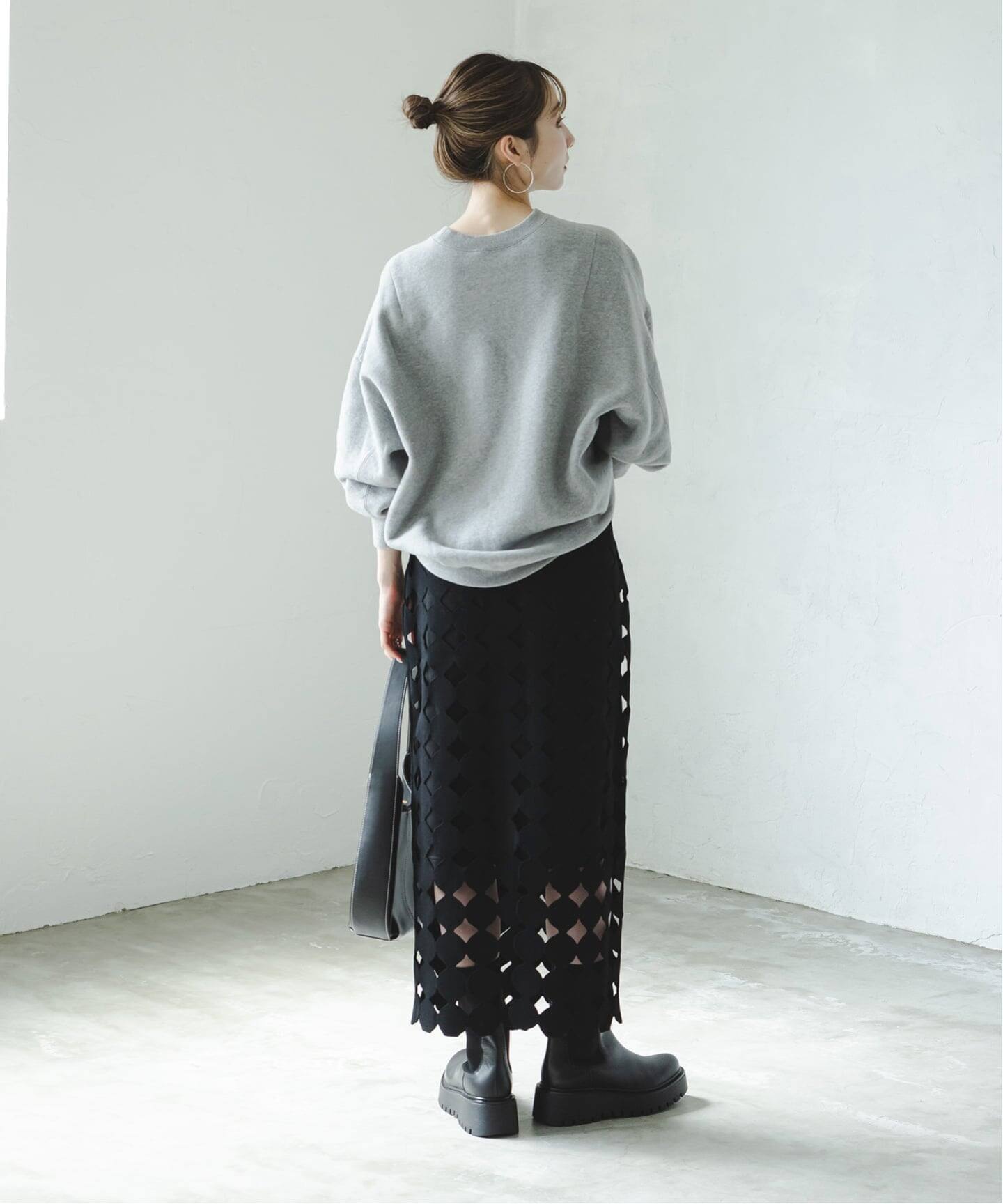 追加》ドットモチーフニットスカート（ロング・マキシ丈スカート