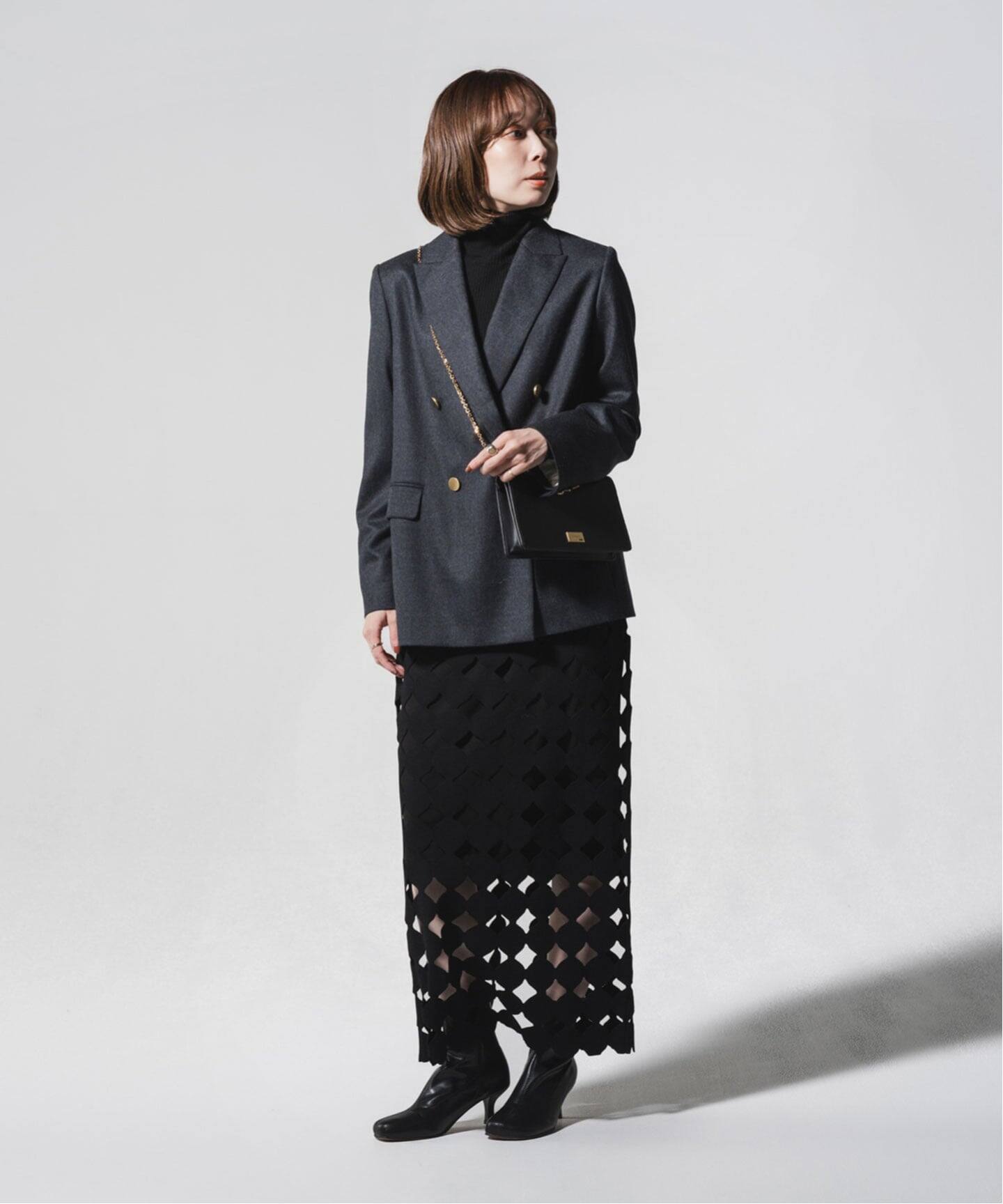 追加2》ドットモチーフニットスカート（ロング・マキシ丈スカート