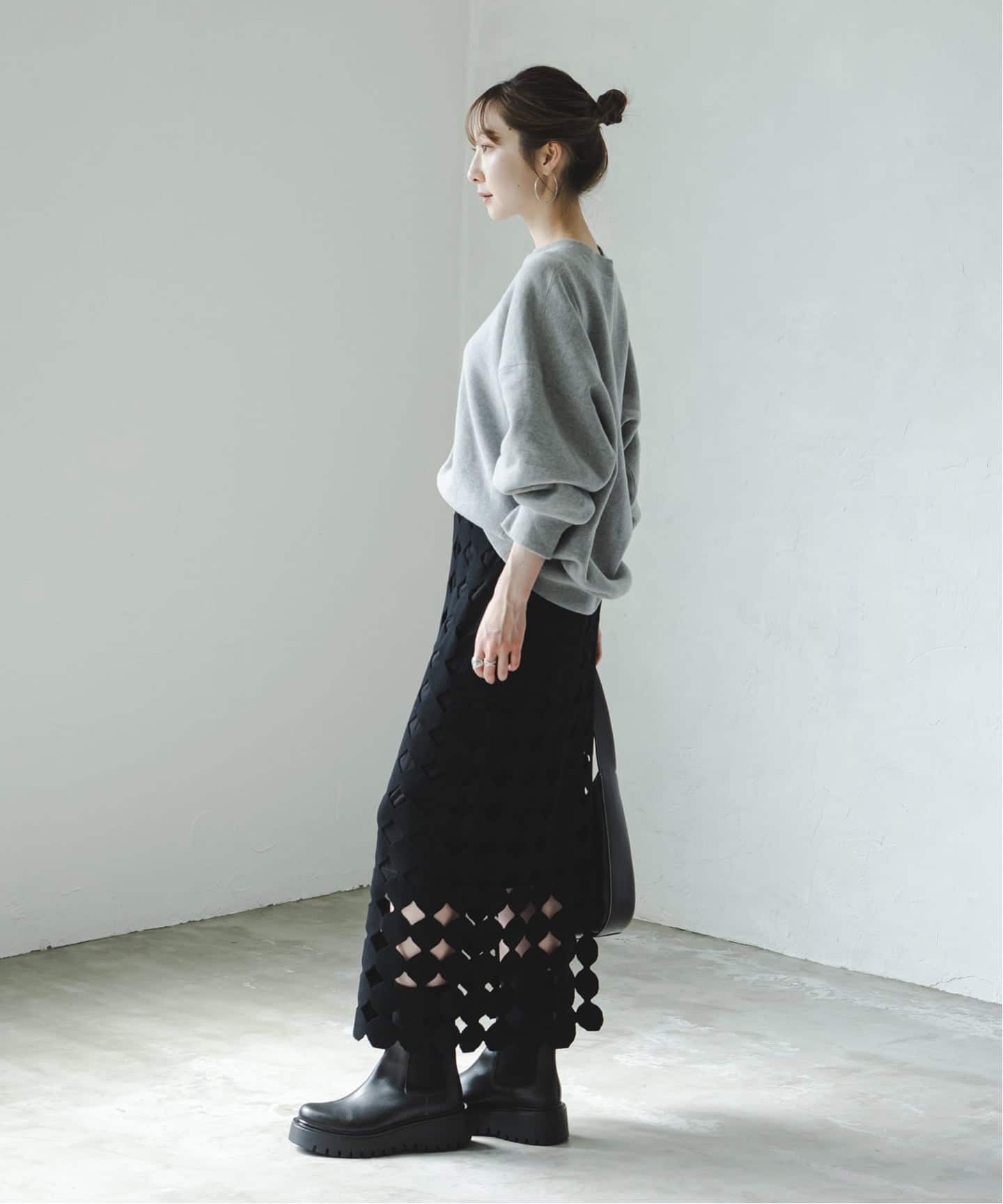 p*o様 完売品【新品未使用タグ付き】 Noble ドットモチーフニットスカート 追加2》ドットモチーフニットスカート（ロング・マキシ丈スカート