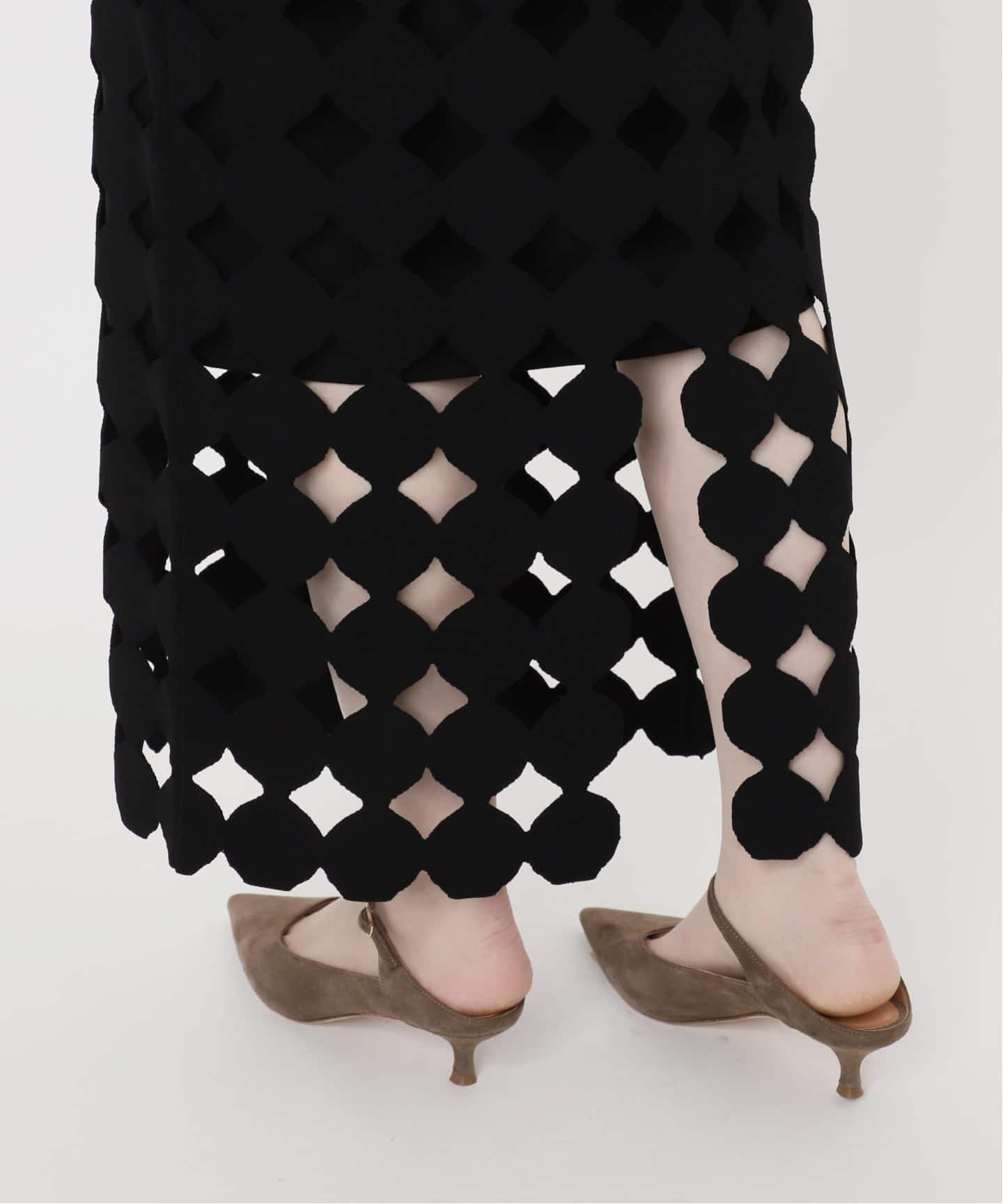 追加予約2》ドットモチーフニットスカート（ロング・マキシ丈スカート