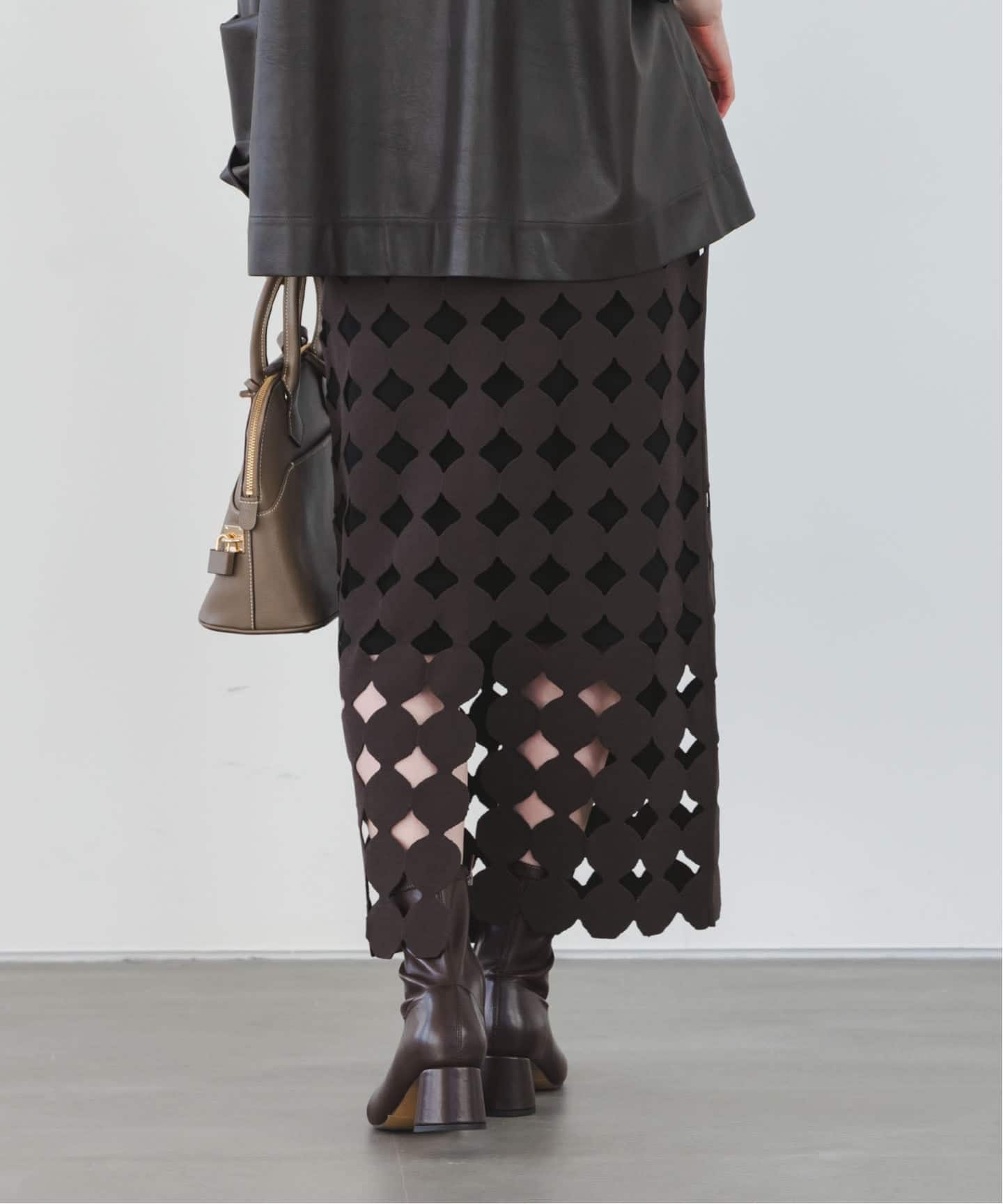 追加予約2》ドットモチーフニットスカート（ロング・マキシ丈スカート