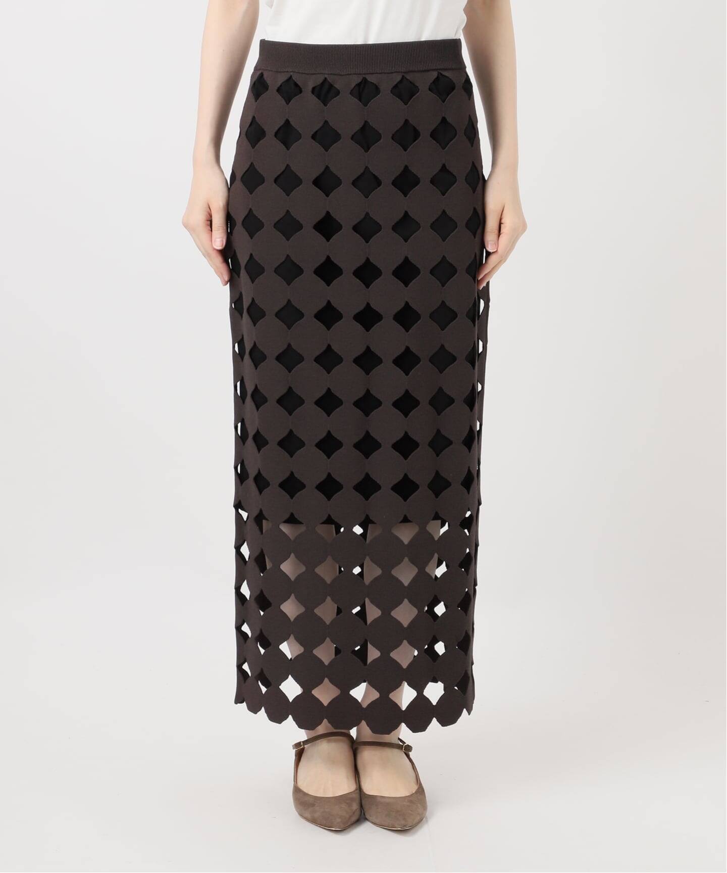 追加2》ドットモチーフニットスカート（ロング・マキシ丈スカート