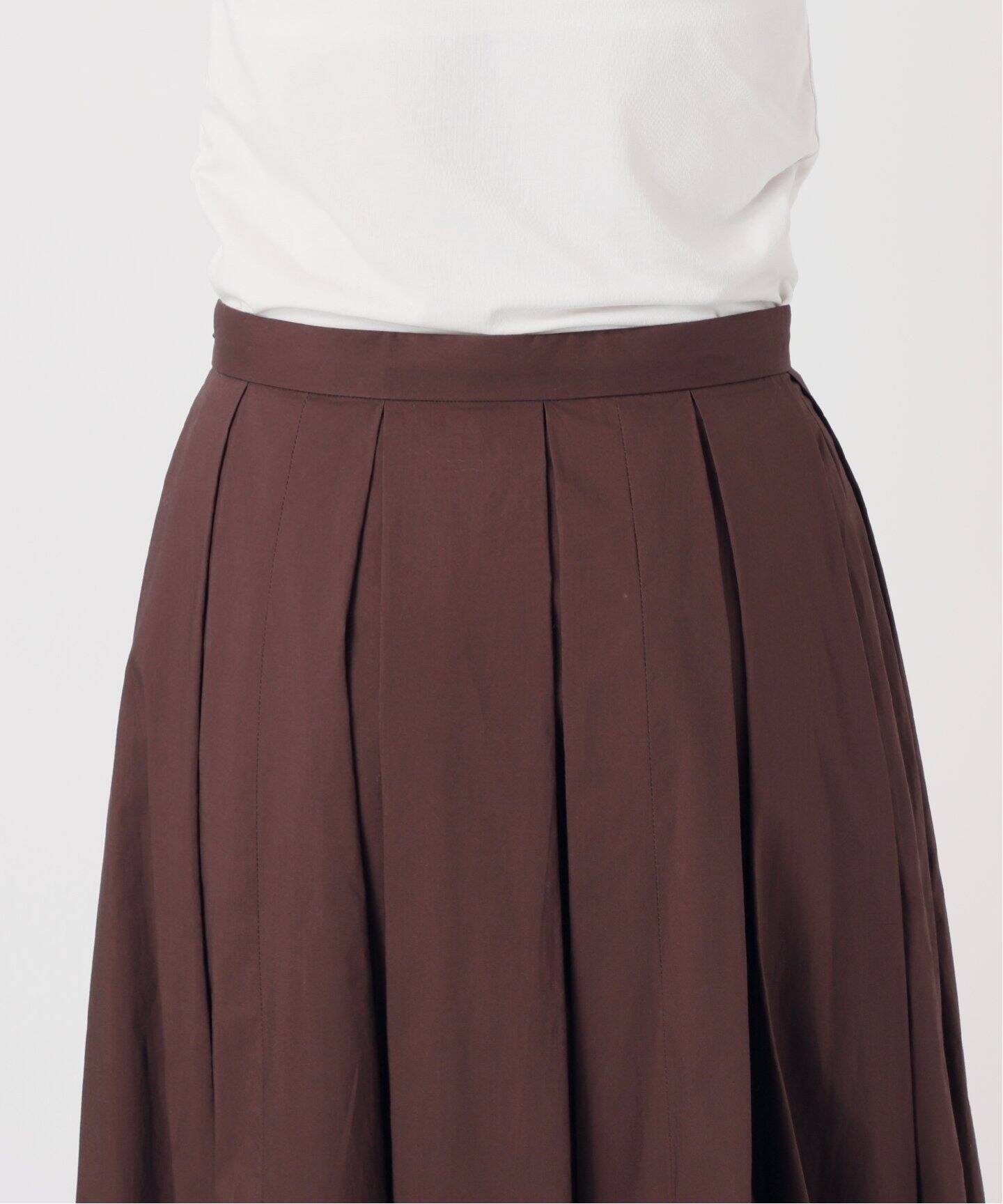 【新品】noble タックボリュームコットンスカート ブラウン NOBLE｜タックボリュームコットンスカート | Rakuten Fashion