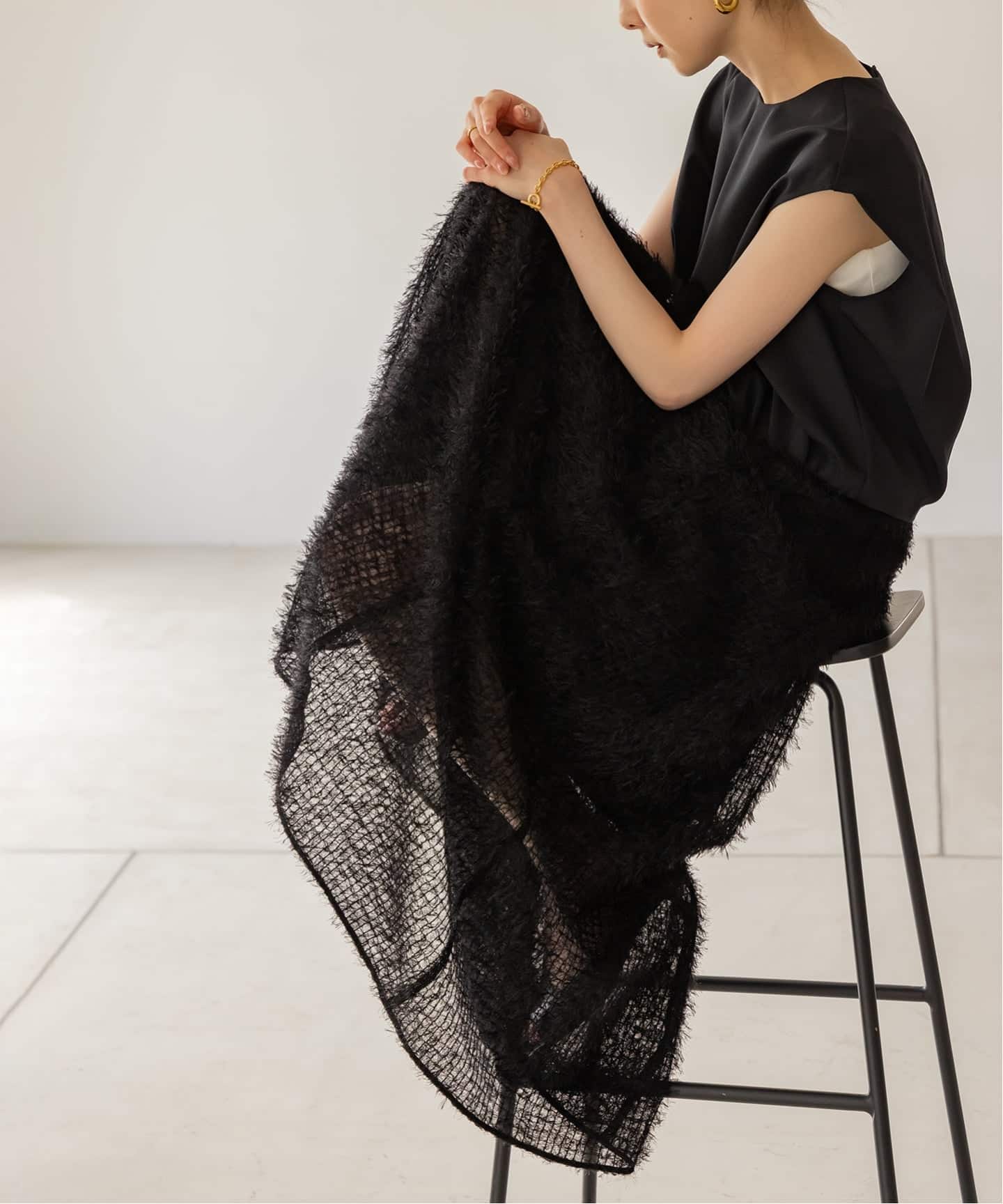 フェザーチュールフレアスカート（ロング・マキシ丈スカート）｜NOBLE