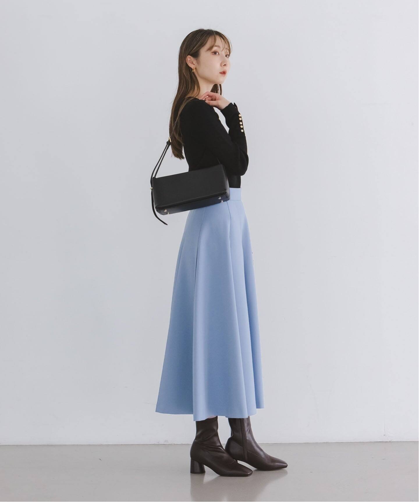 ダブルクロスタックスカート（ロング・マキシ丈スカート