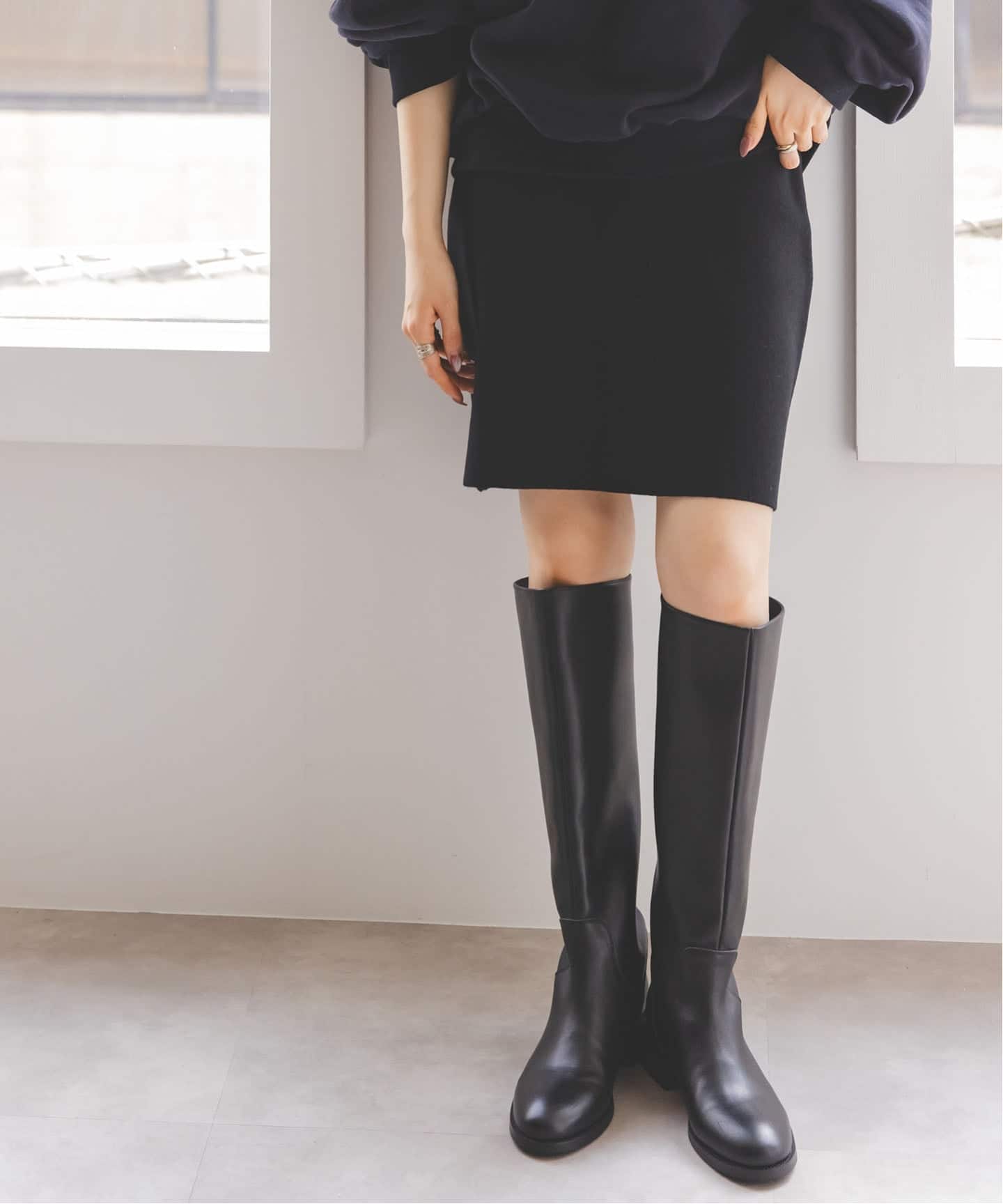 接結タック編みミニスカート