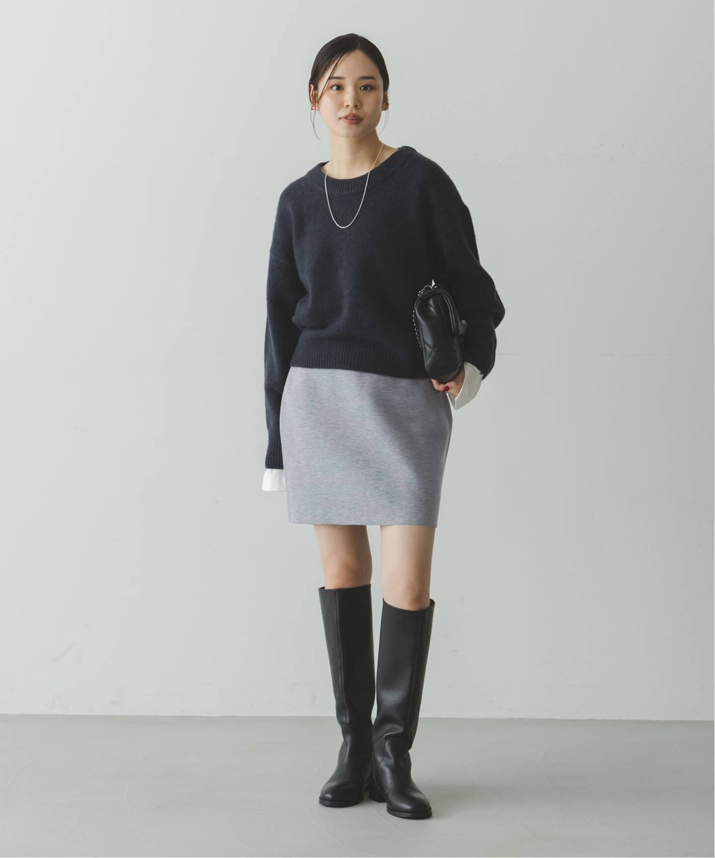 追加》接結タック編みミニスカート（ミニスカート）｜NOBLE（ノーブル