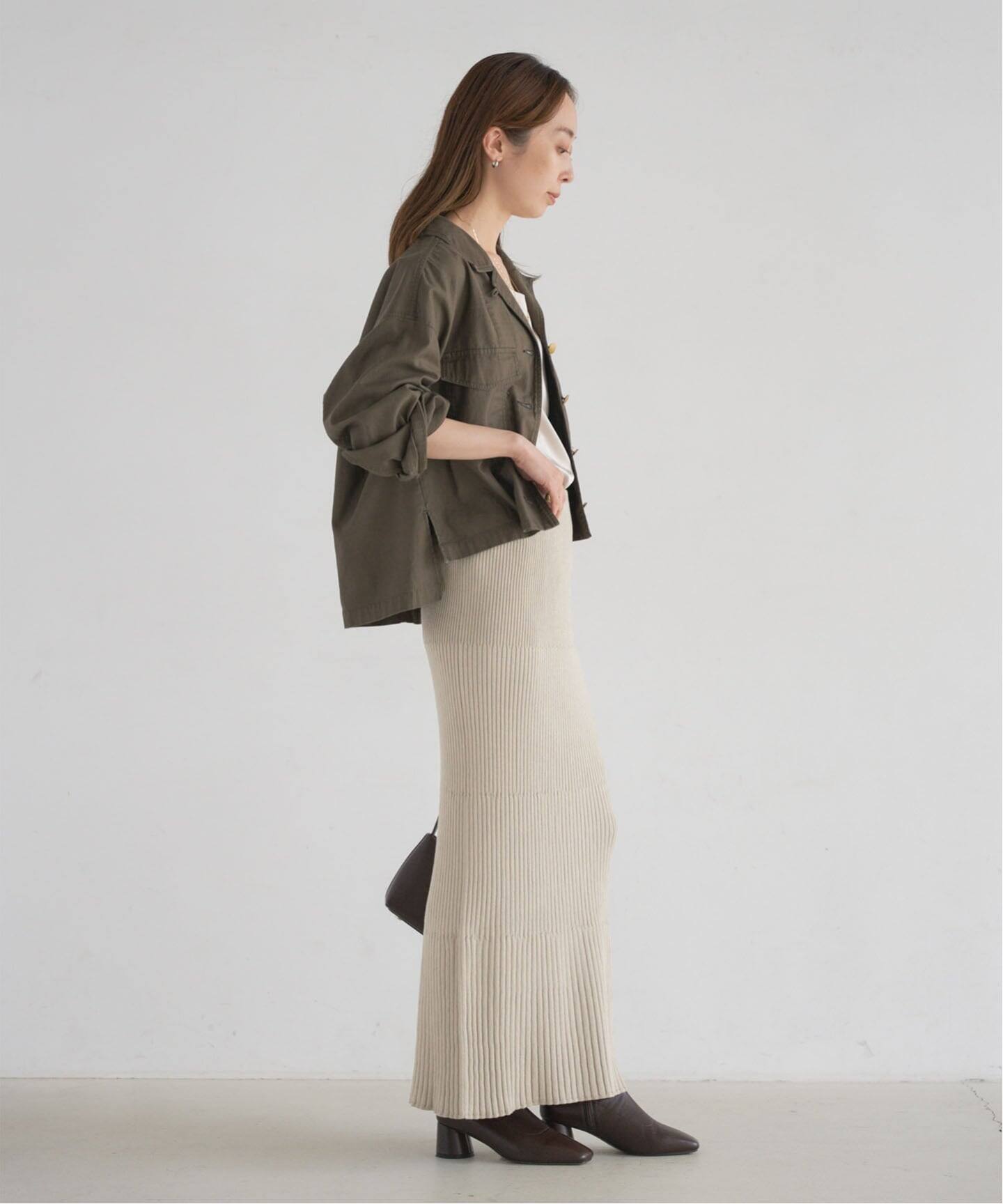 追加/WEB限定カラー》リブニットタイトスカート（ロング・マキシ丈