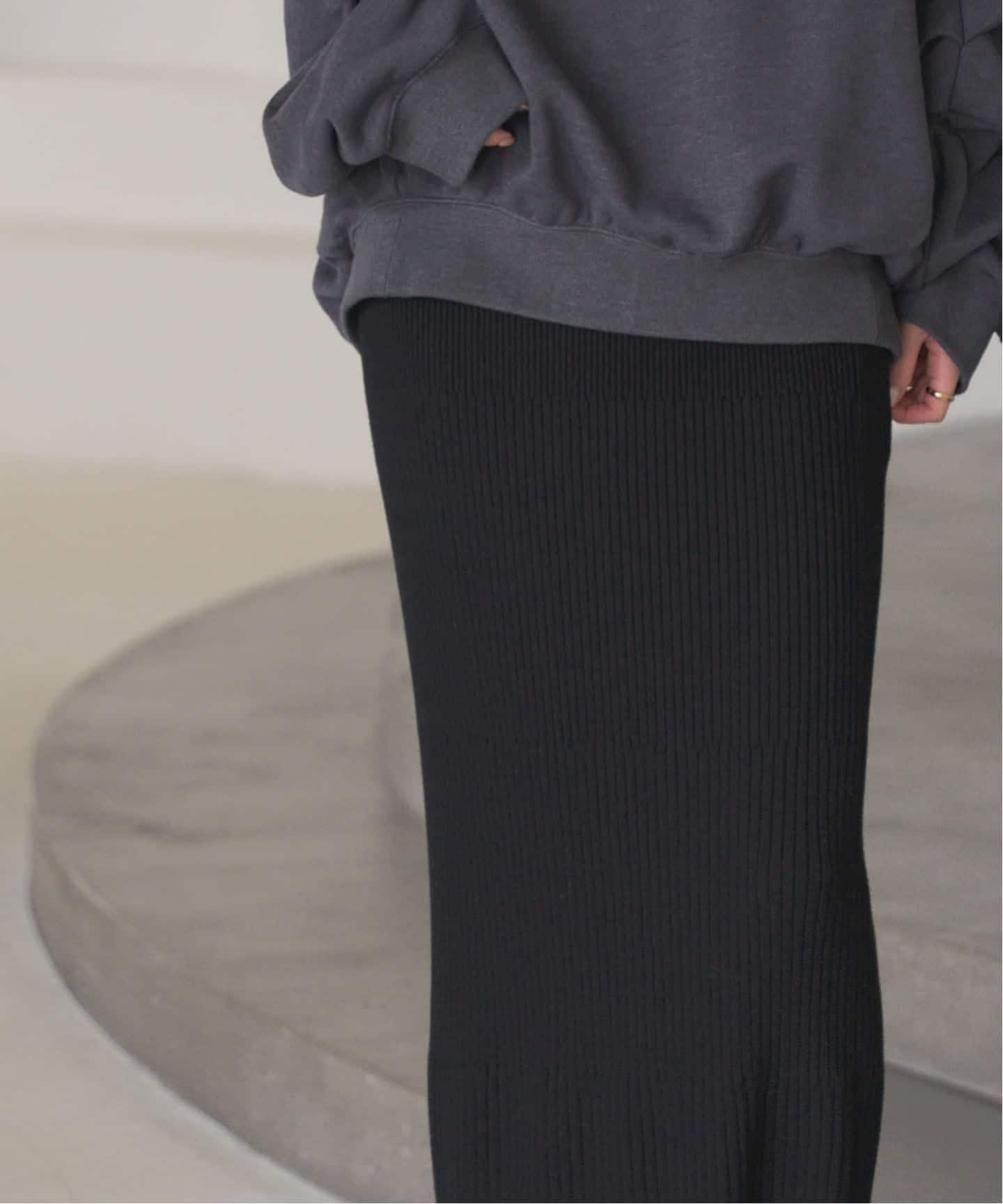 追加2》リブニットタイトスカート（ロング・マキシ丈スカート）｜NOBLE